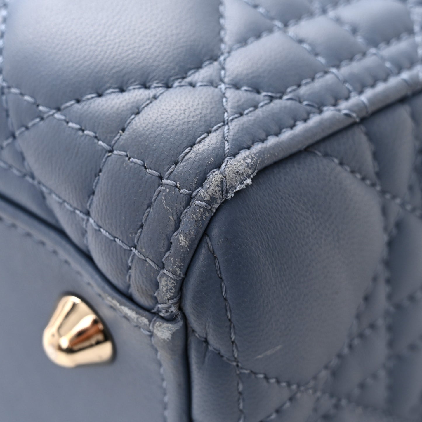 Lambskin Cannage Large Lady Denim