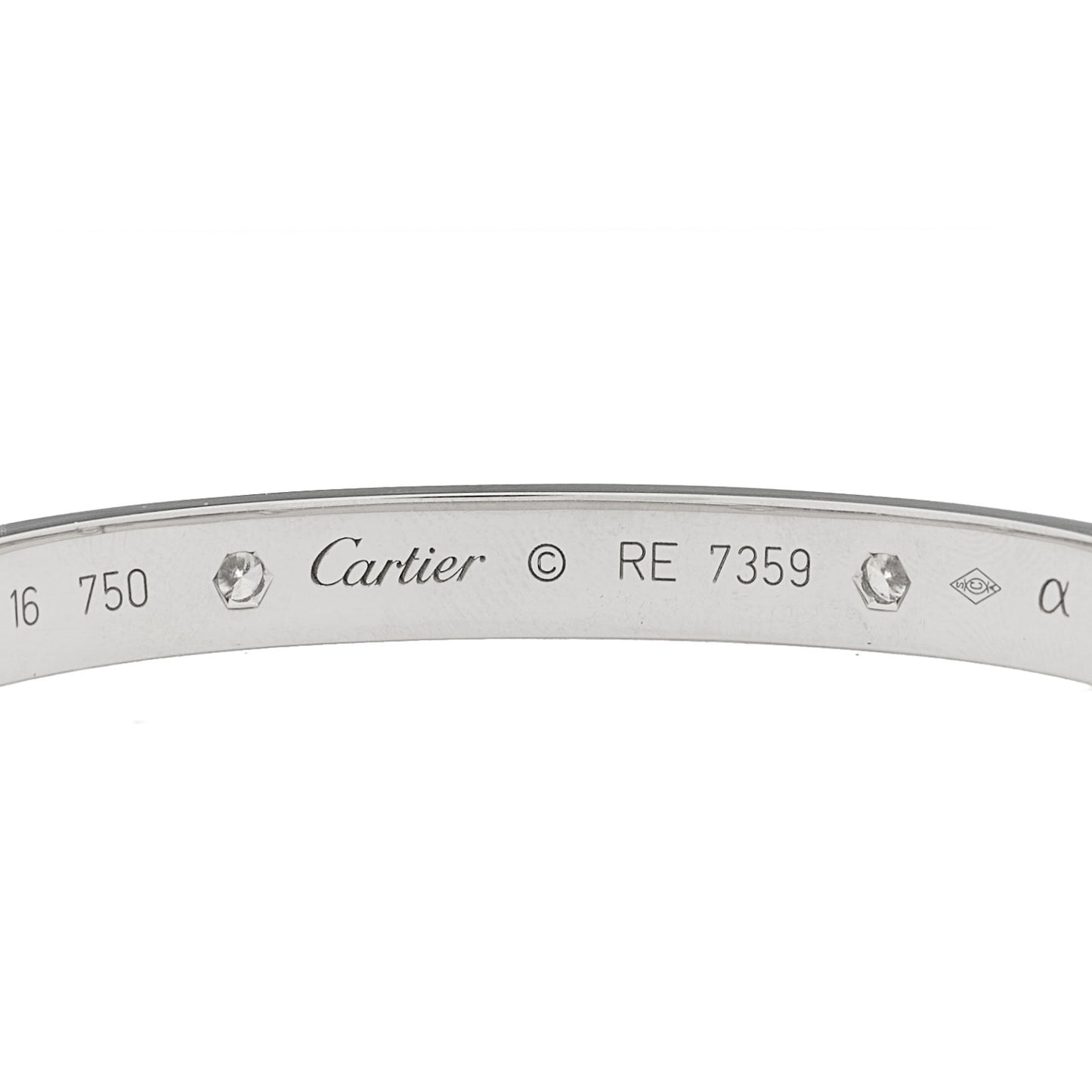 18K White Gold 4 Diamond LOVE Bracelet 16