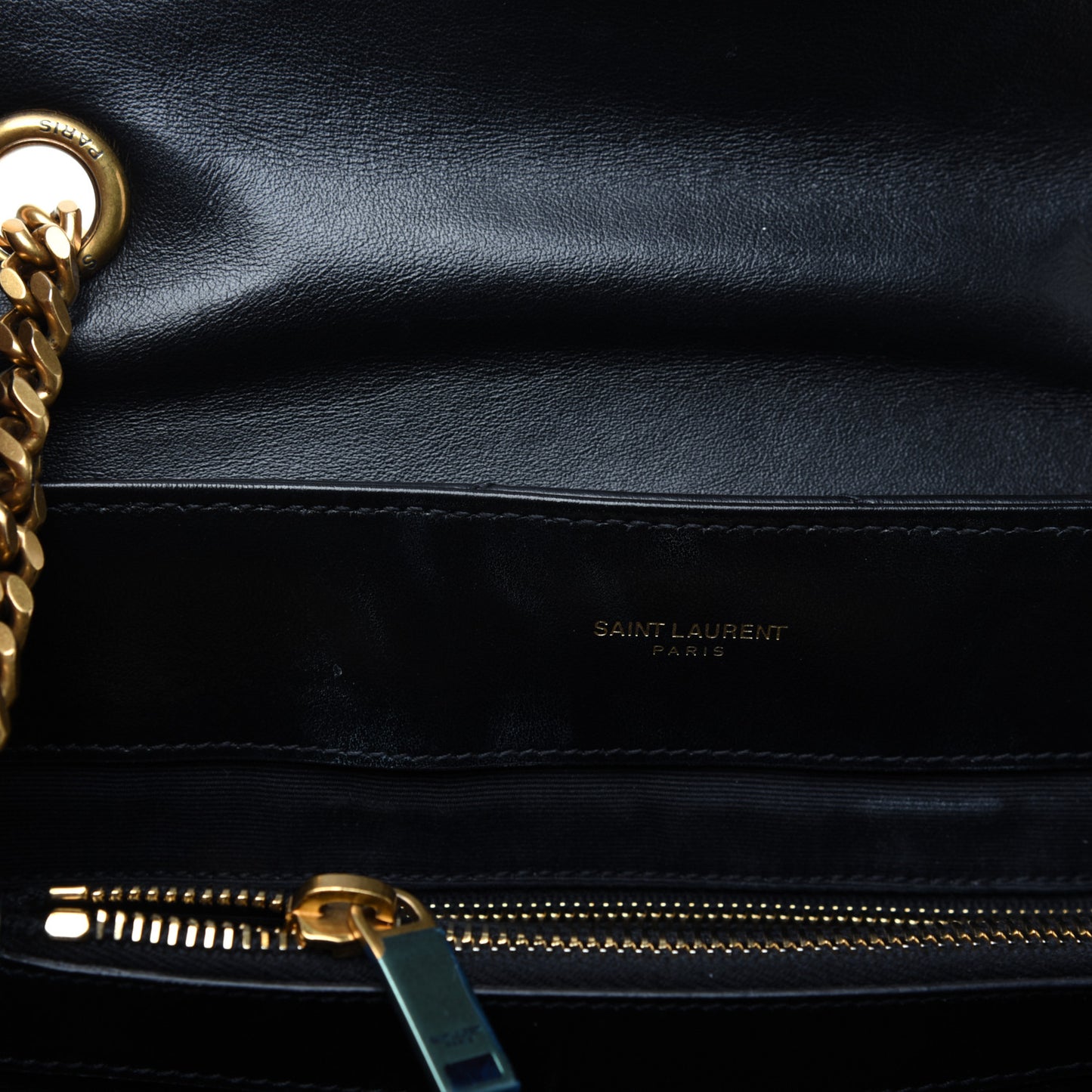 Calfskin Y Quilted Monogram Medium Loulou Chain Satchel Black
