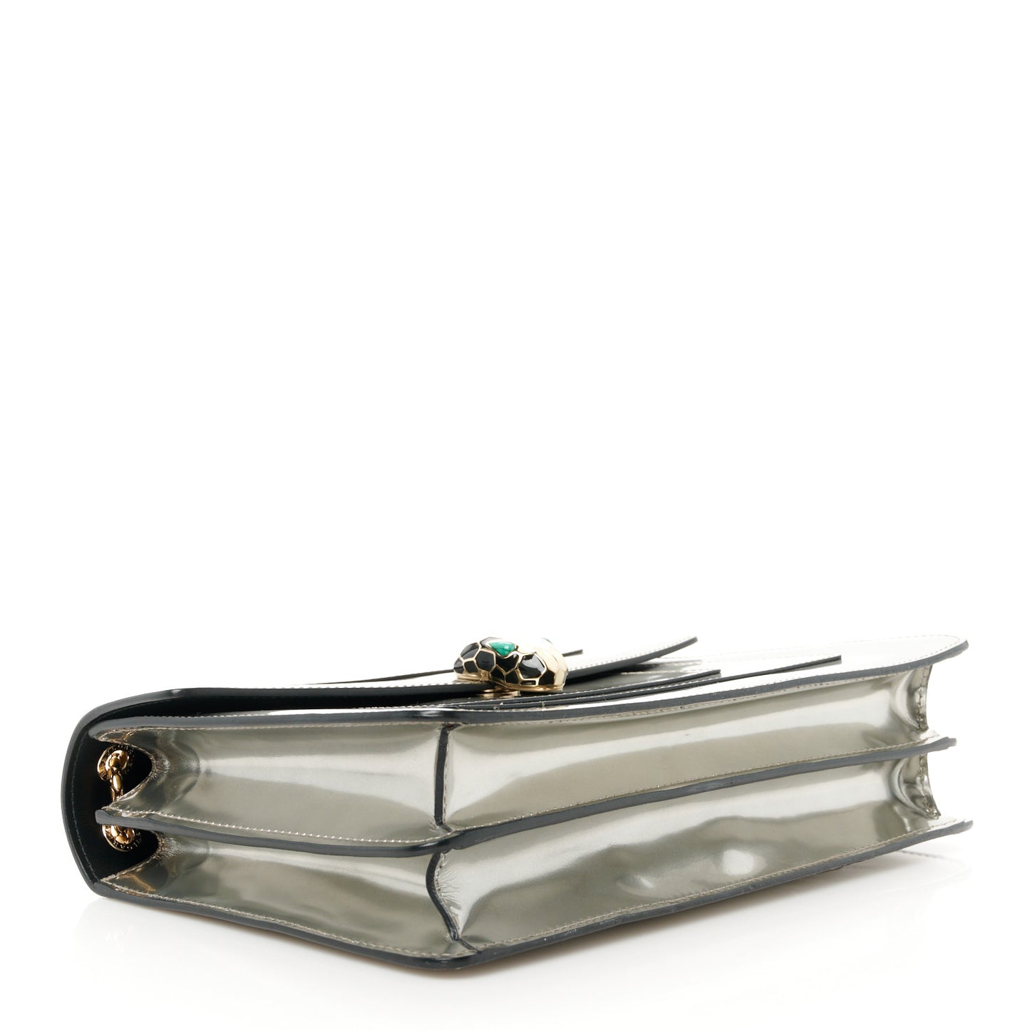 Metallic Calfskin Serpenti Forever Crossbody Bag Silver