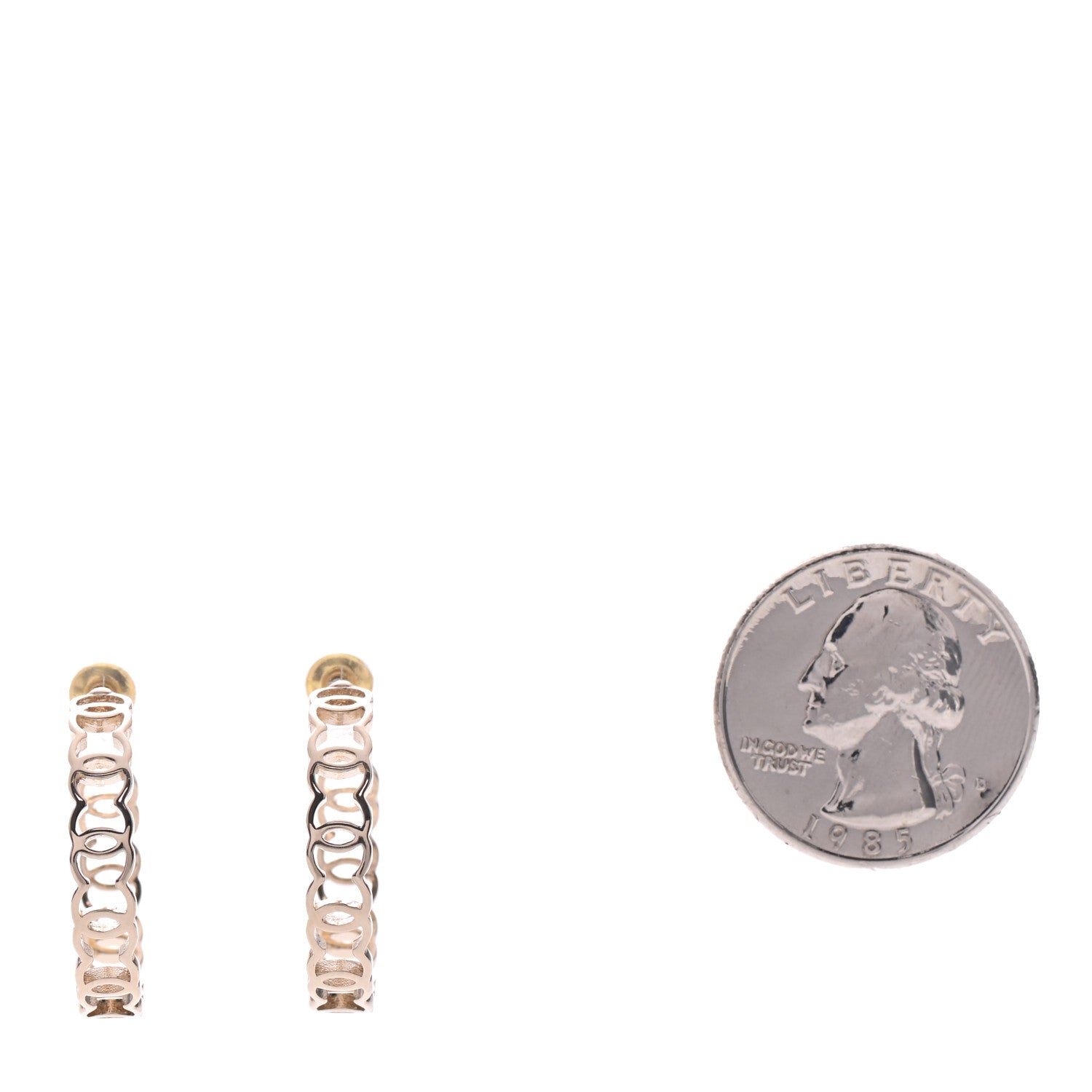 Chanel Metal CC Hoop Earrings Gold 2 of 5