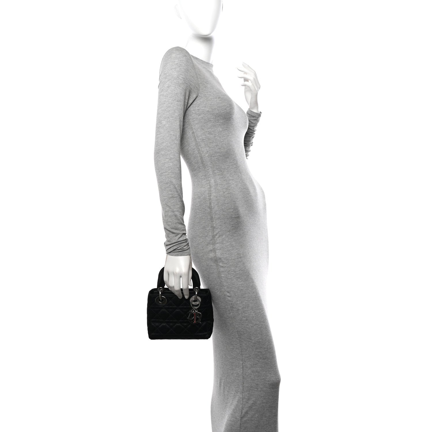 Christian Dior Satin Cannage Mini Lady Dior Black 3 of 12