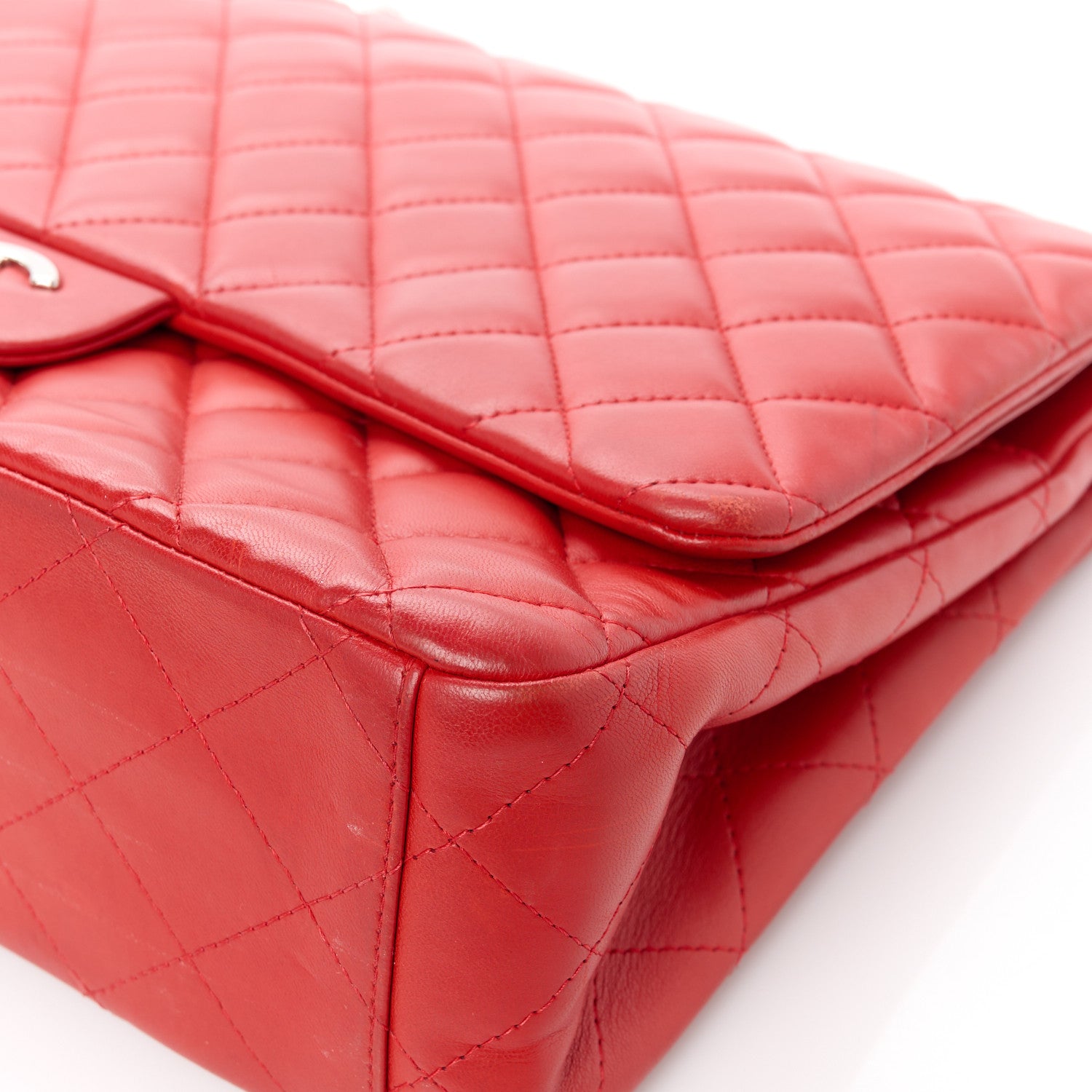 Chanel Lambskin Quilted Maxi Double Flap Red 13 of 13