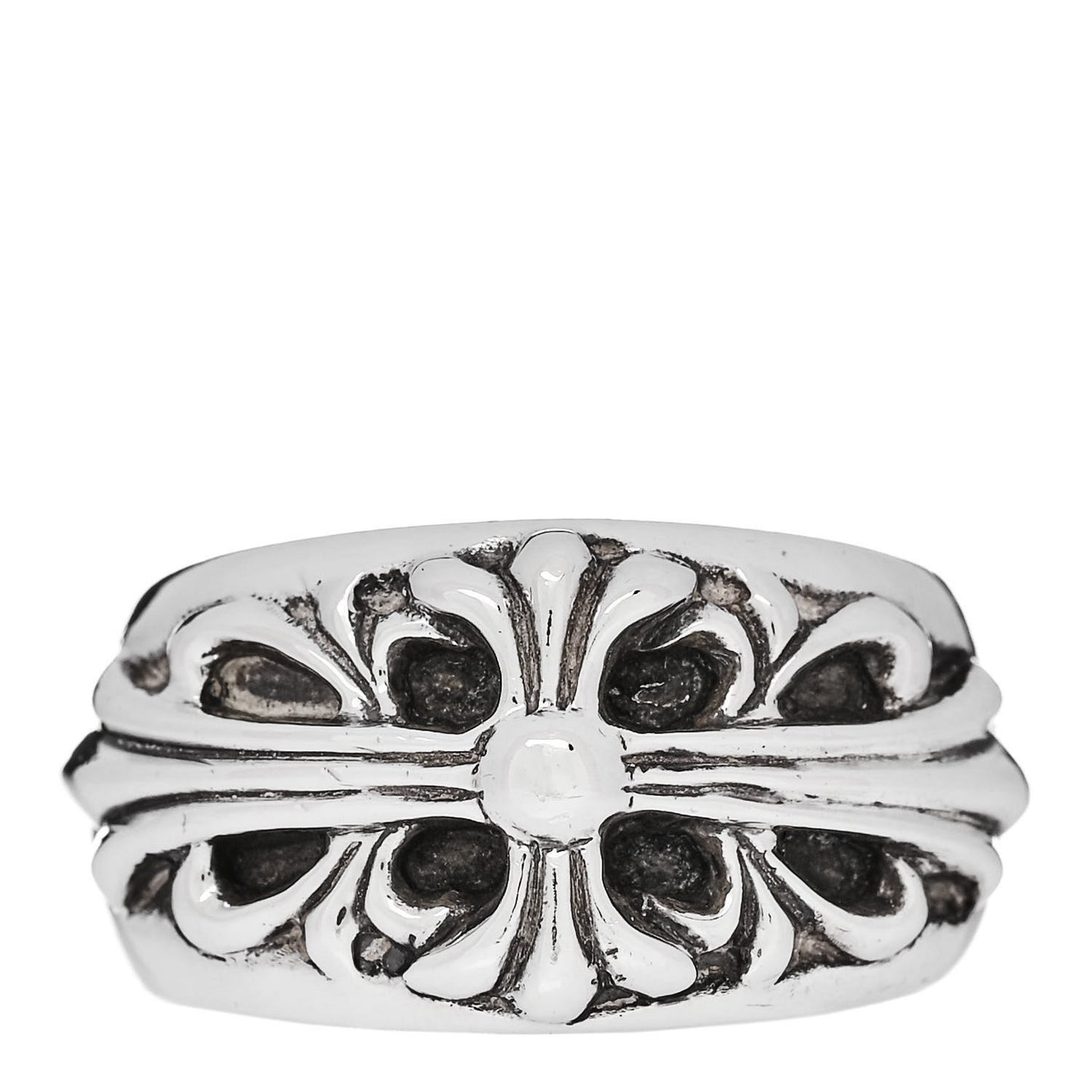 Sterling Silver Floral Cross Ring 61 9.75