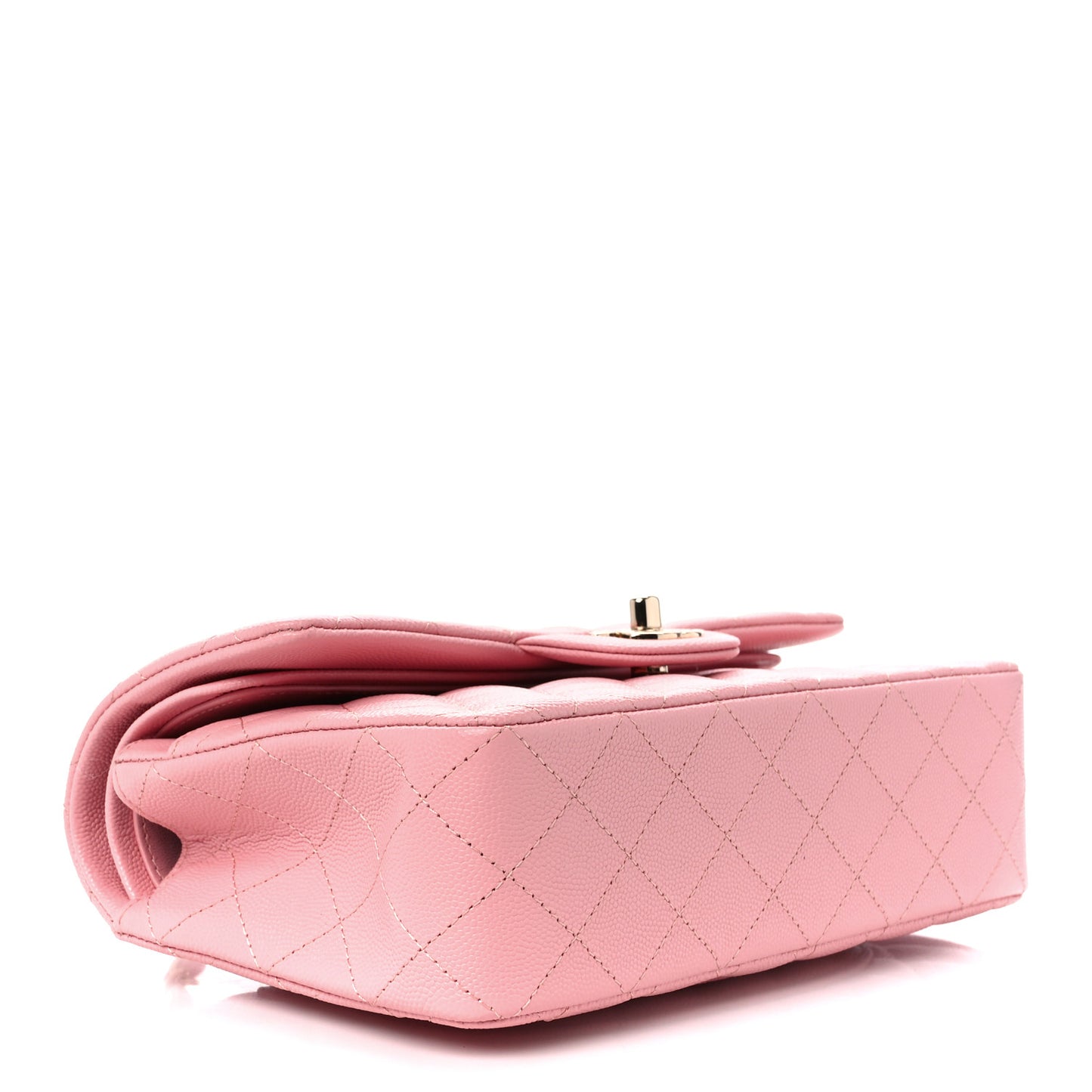 Caviar Quilted Small Double Flap Pink