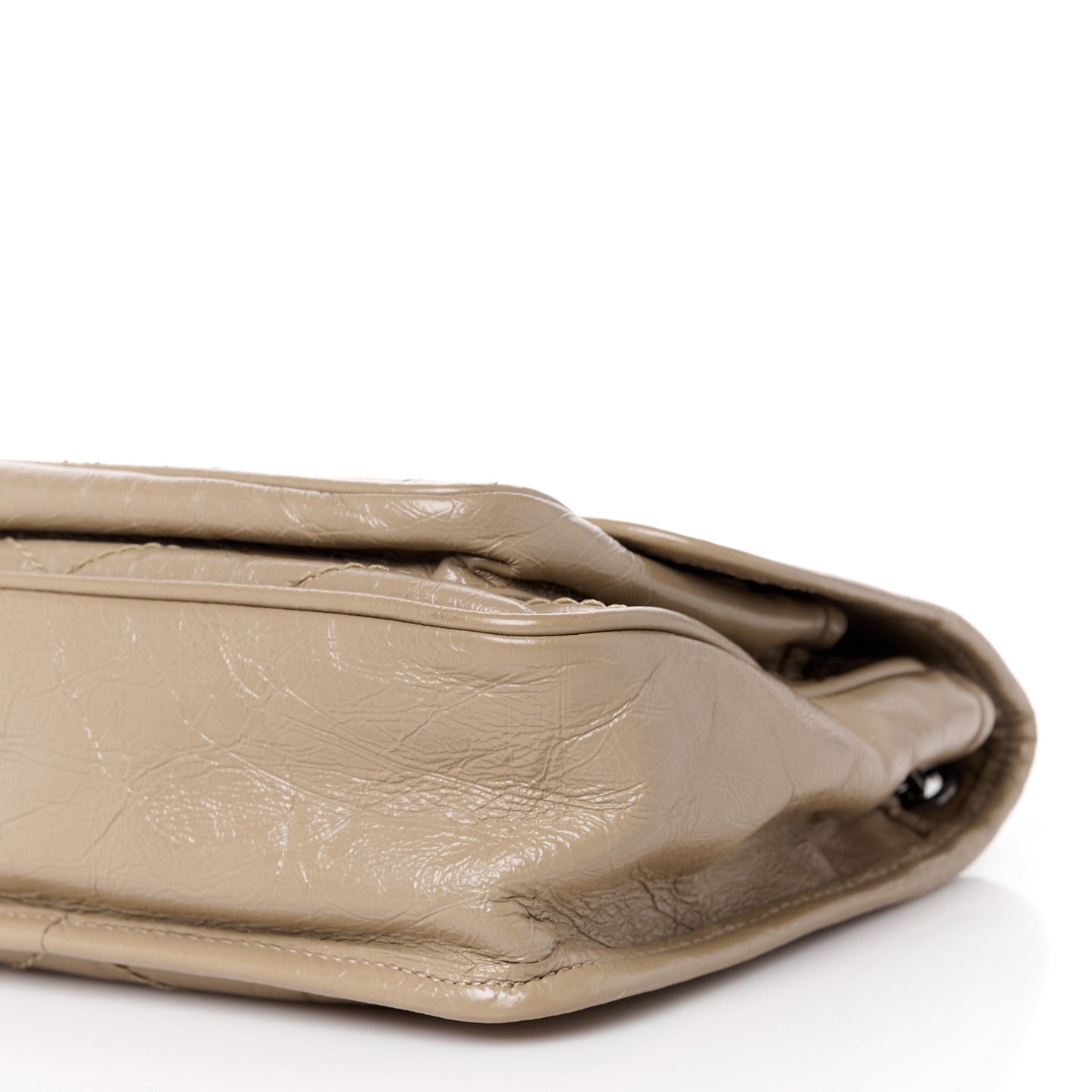 Crinkled Calfskin Matelasse Monogram Baby Niki Chain Satchel Light Taupe