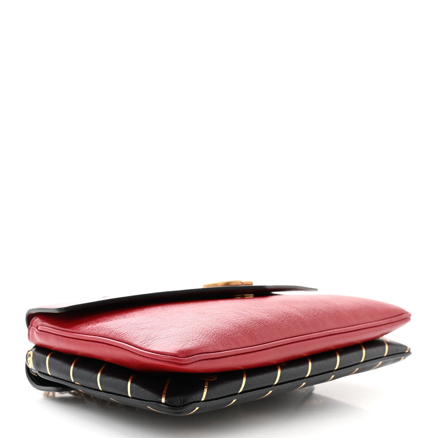 Calfskin Diagonal GG Medium Thiara Double Envelope Shoulder Bag Black Red