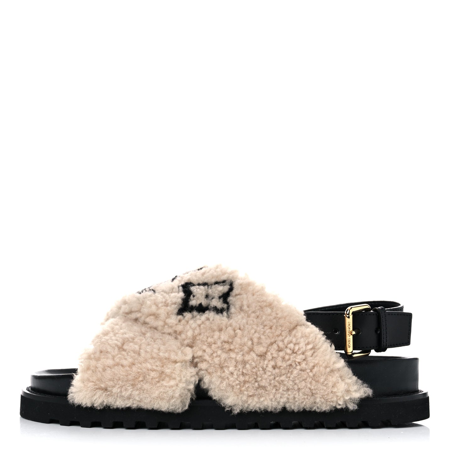Shearling Paseo Sandals 40 Black