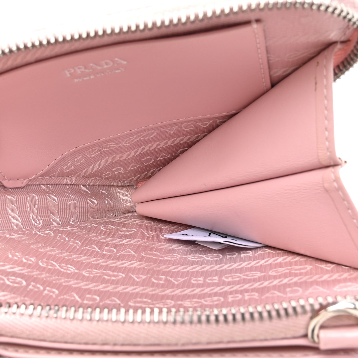 Satin Crystal Mini Triangle Crossbody Pouch Alabastro