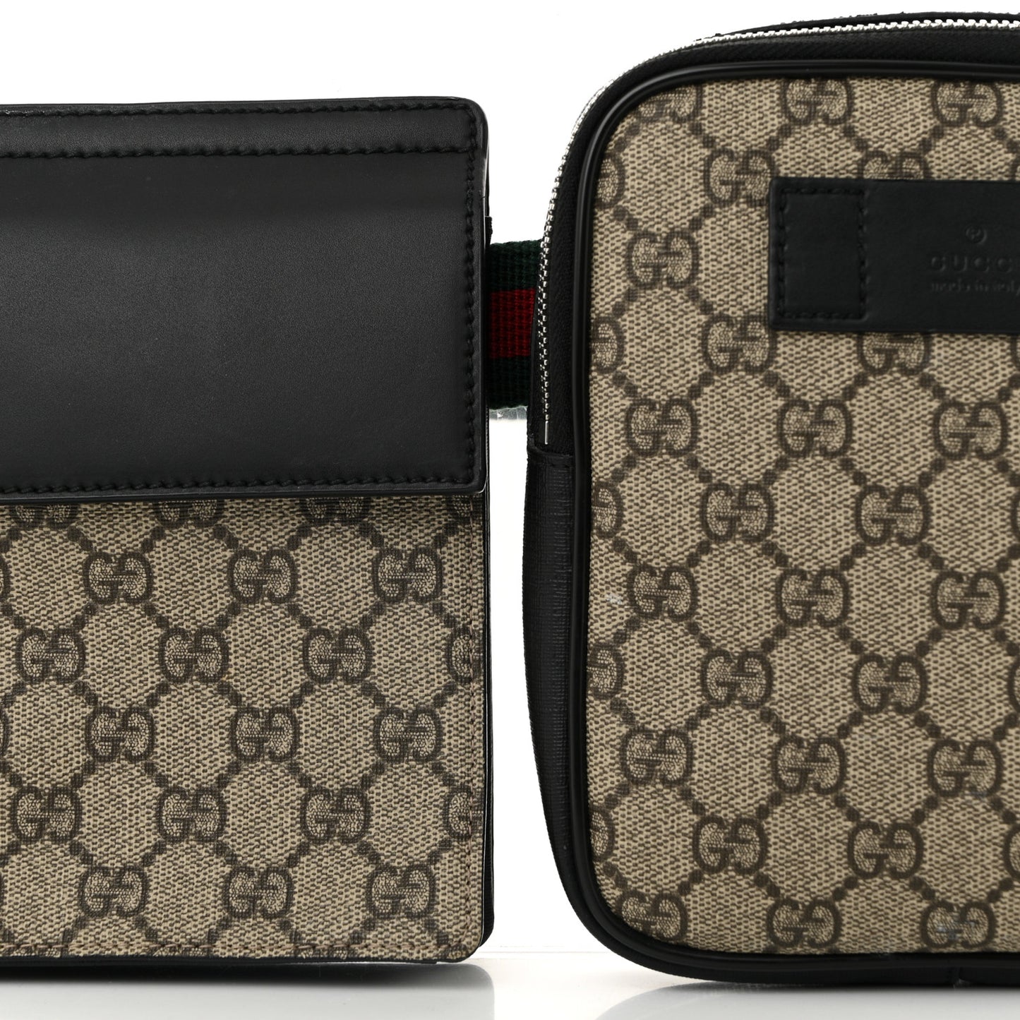 GG Supreme Monogram Web Belt Bag Black