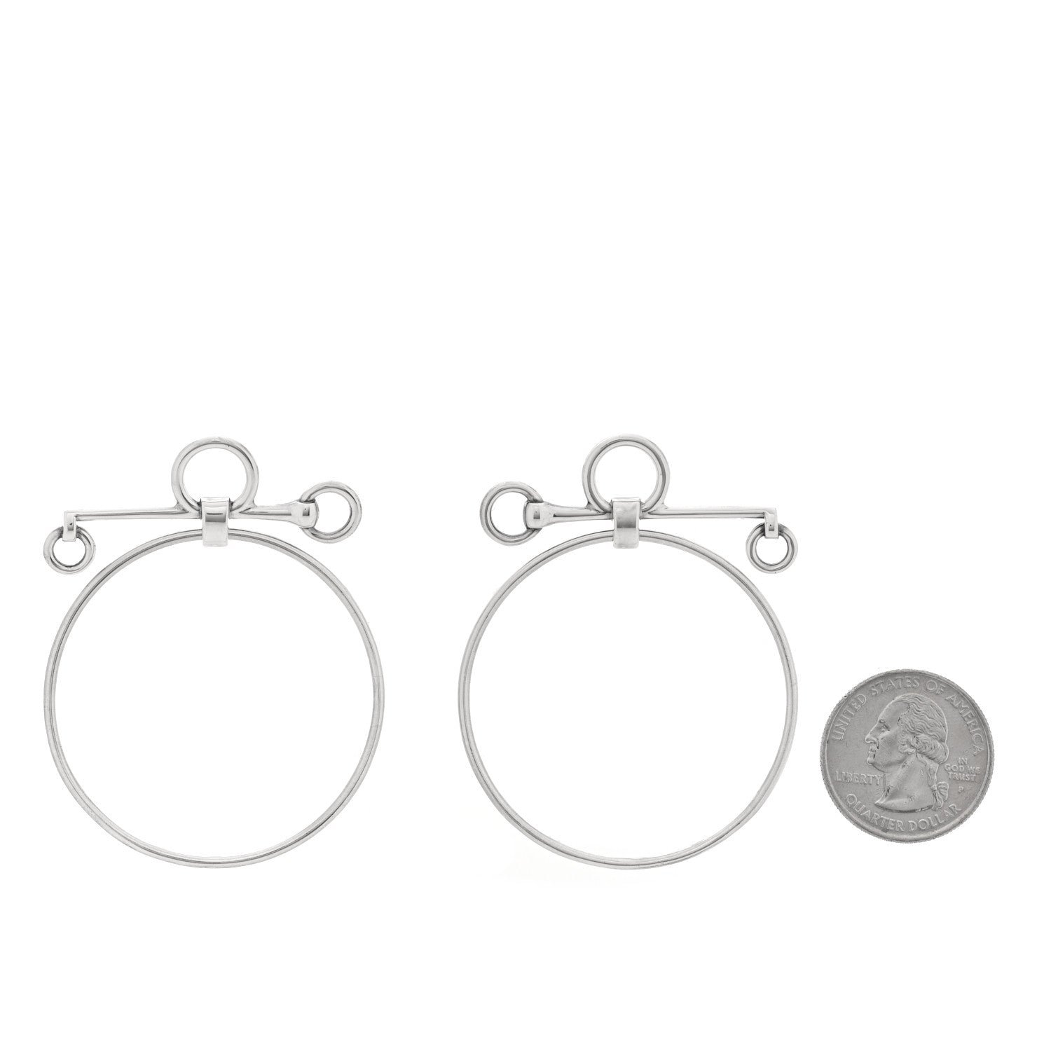 Hermes Sterling Silver Loop Earrings 2 of 4