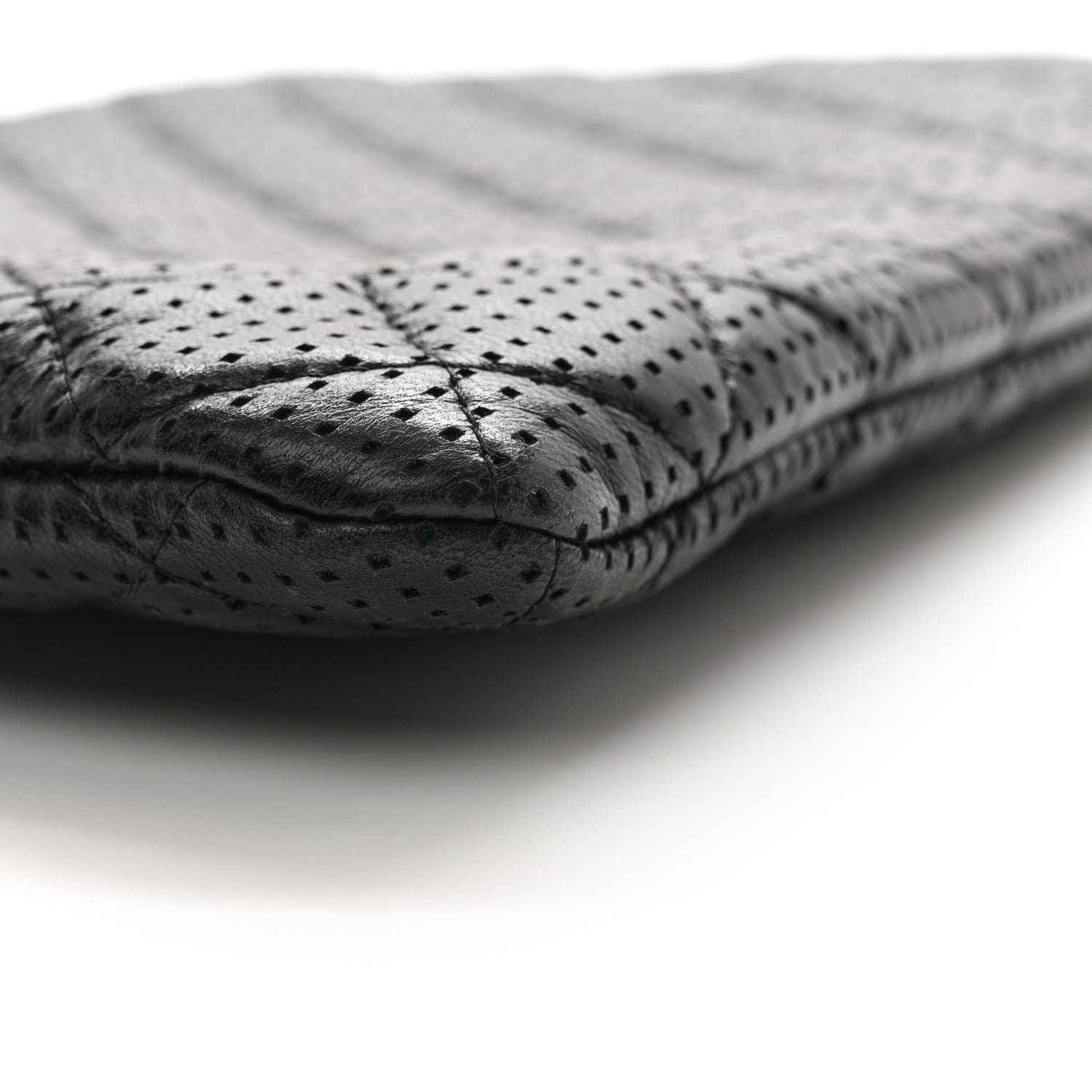 Chanel Perforated Lambskin Quilted Medium Cosmetic Case Black 9 of 11