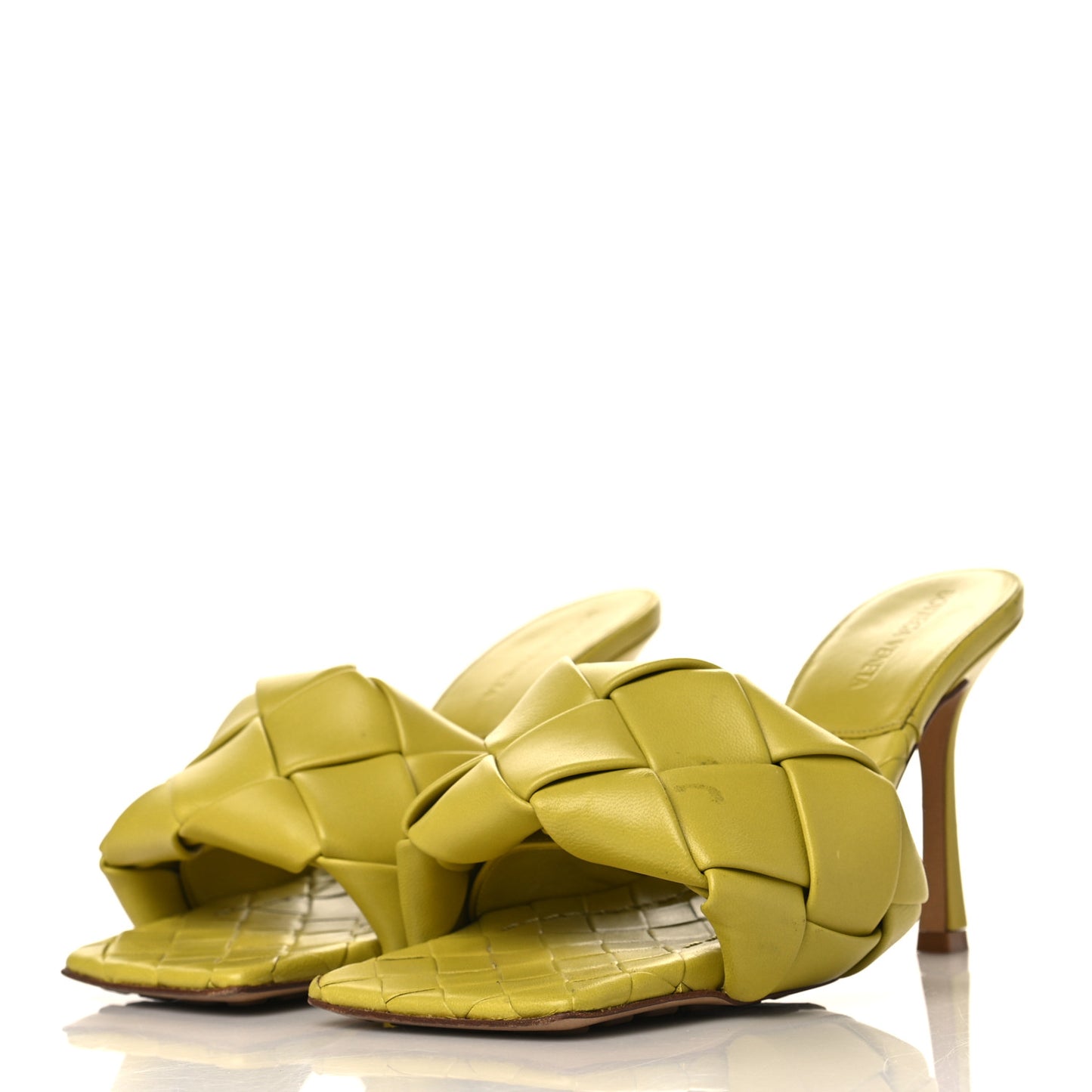 Nappa Maxi Intrecciato Lido 90mm Mule Sandals 37 Acid