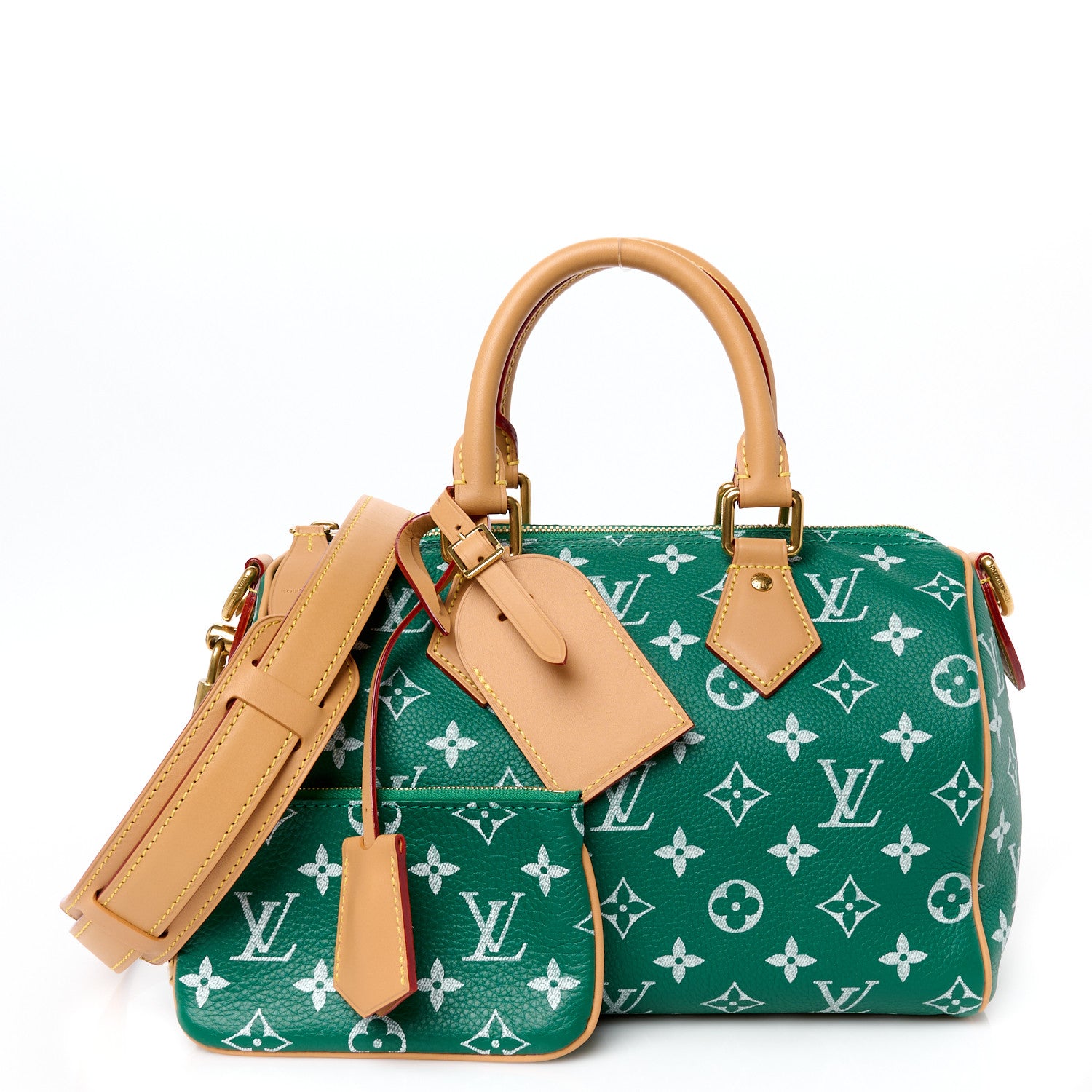 Louis Vuitton Calfskin Monogram Speedy P9 Bandouliere 25 Green 3 of 13