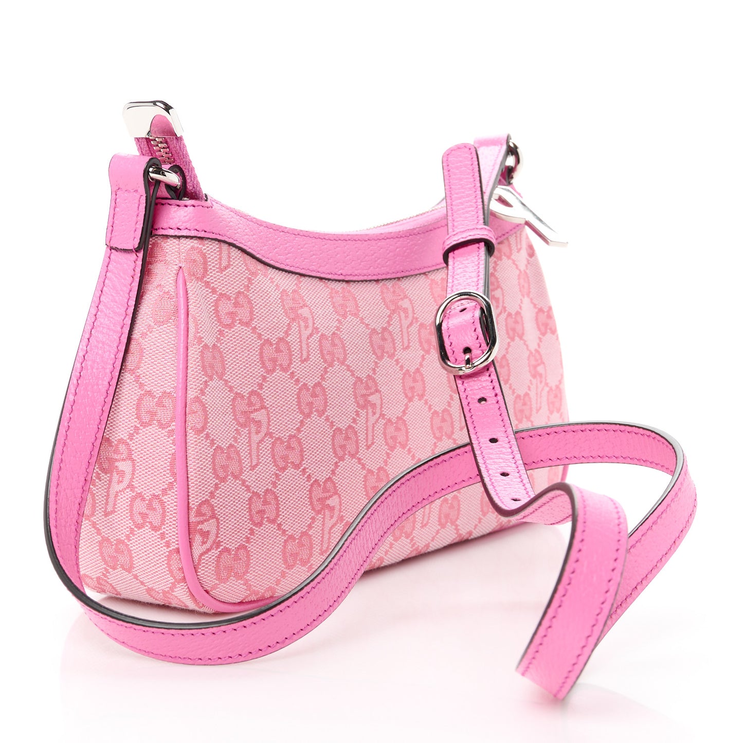 X PALACE GG Supreme Monogram Palace Textured Dollar Calfskin Shoulder Bag Pink Pale Rose Palace