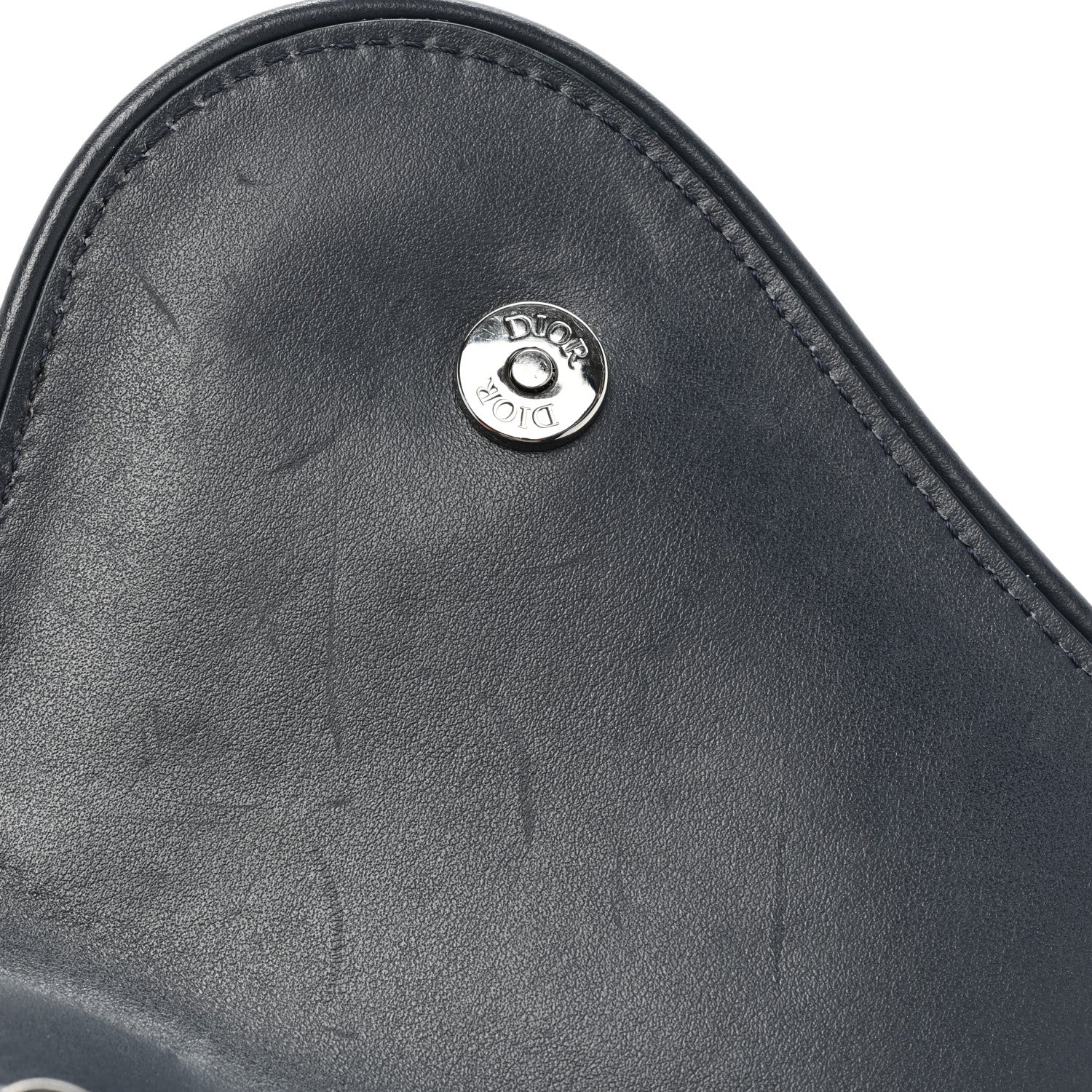 Christian Dior Coated Canvas Calfskin CD Diamond Mens Saddle Bag Navy 10 of 11
