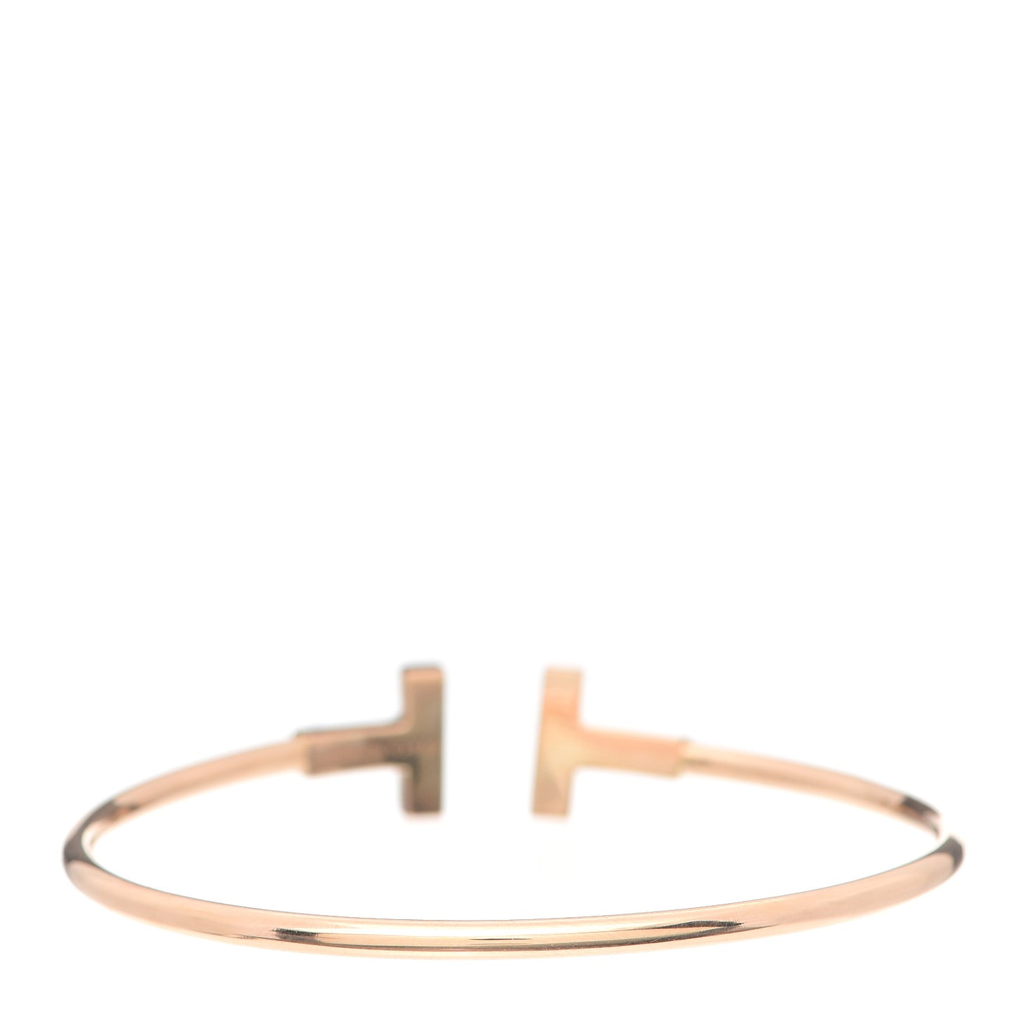 18K Rose Gold Diamond T Wire Bracelet