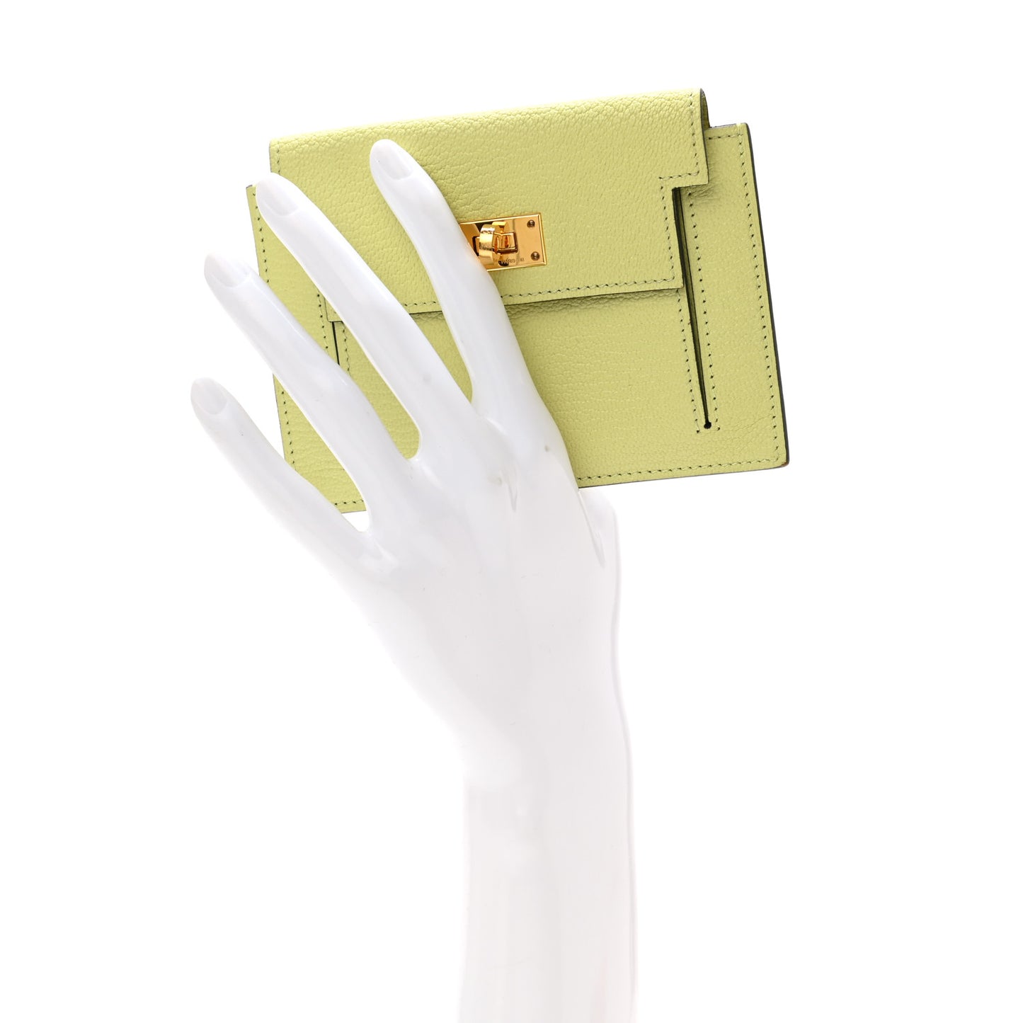Chevre Mysore Kelly Pocket Compact Wallet Jaune Bourgeon