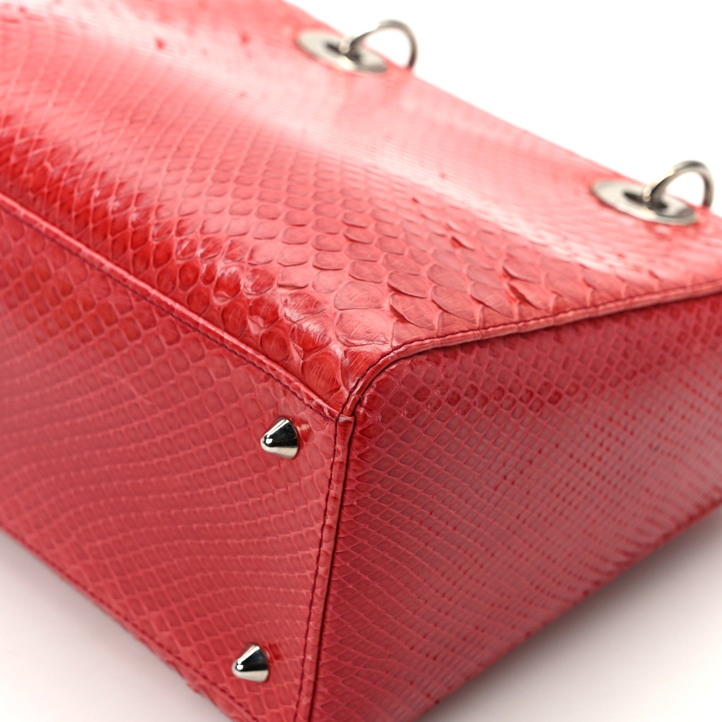 Snakeskin Medium Lady Dior Red