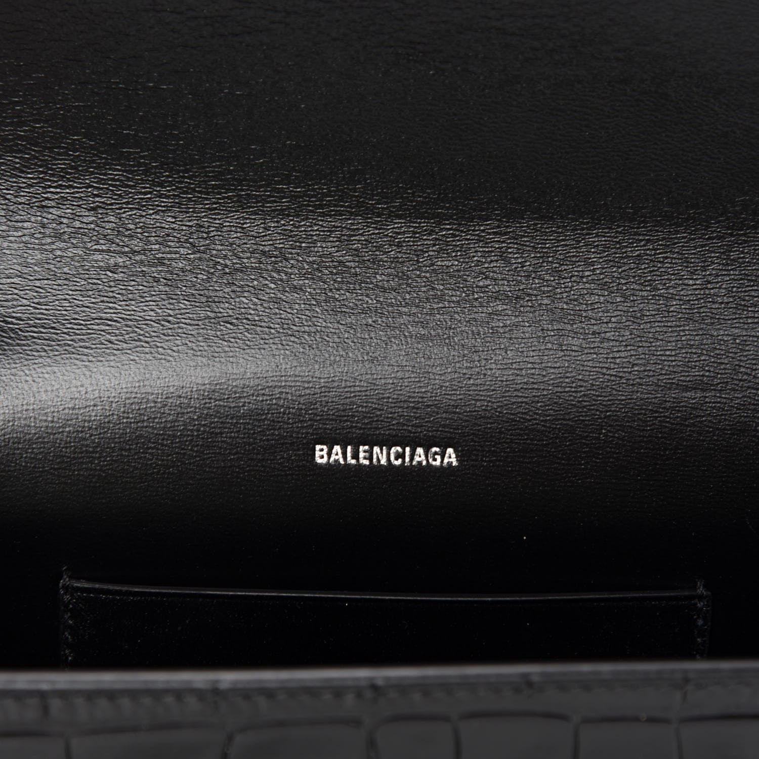 Balenciaga Calfskin Crocodile Embossed Touch Phone Holder With Strap Black 8 of 10