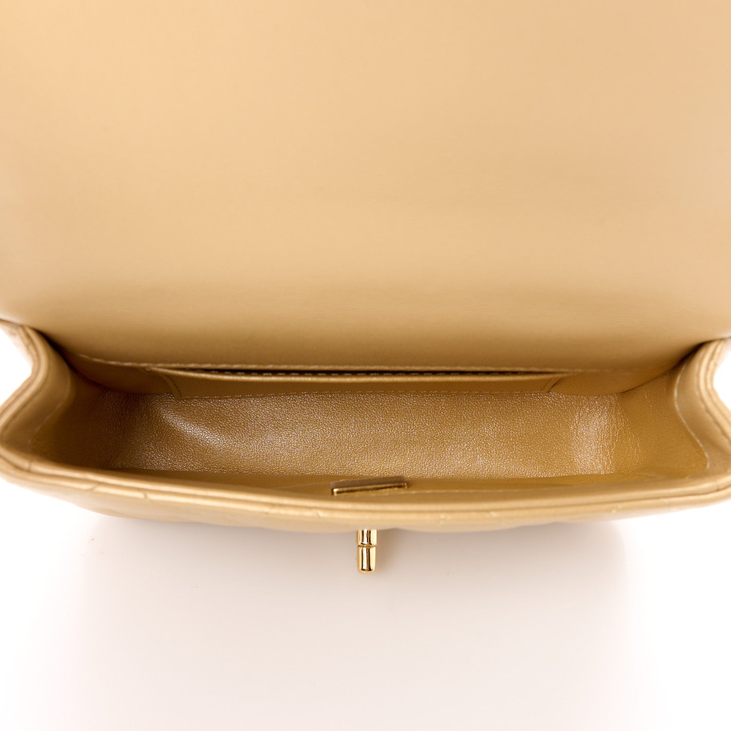 Chanel Metallic Lambskin Resin Quilted Top Handle Mini Flap Gold 5 of 11