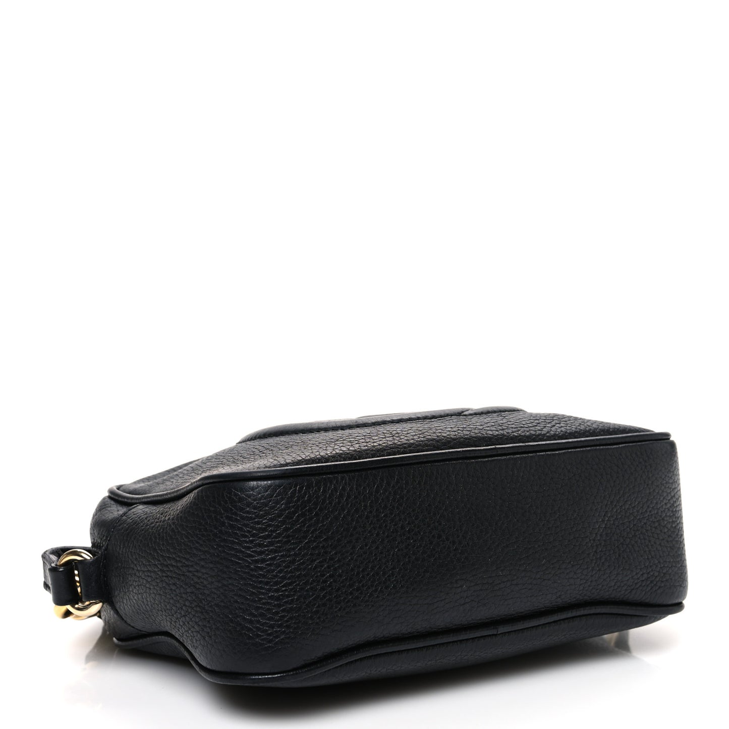 Pebbled Calfskin Small Soho Disco Bag Black