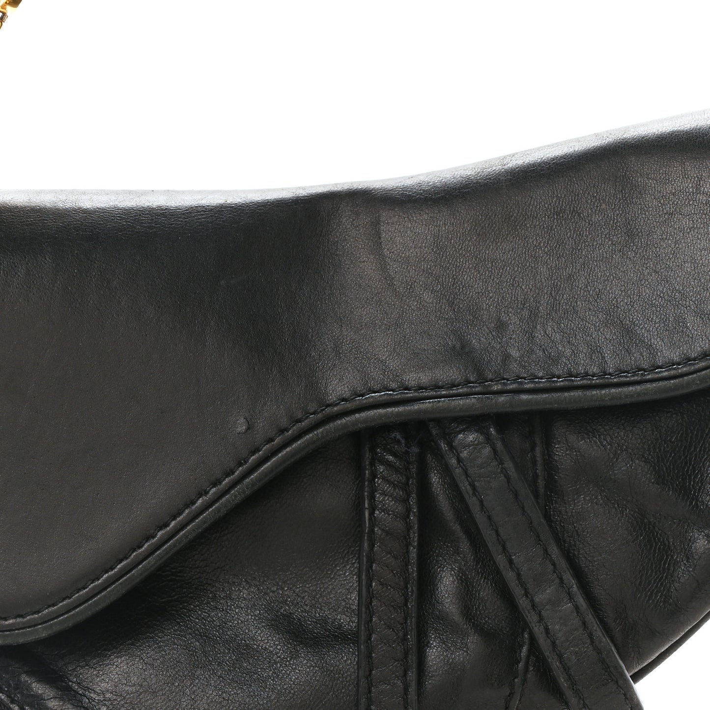 Supple Calfskin Mini Saddle Bag Black