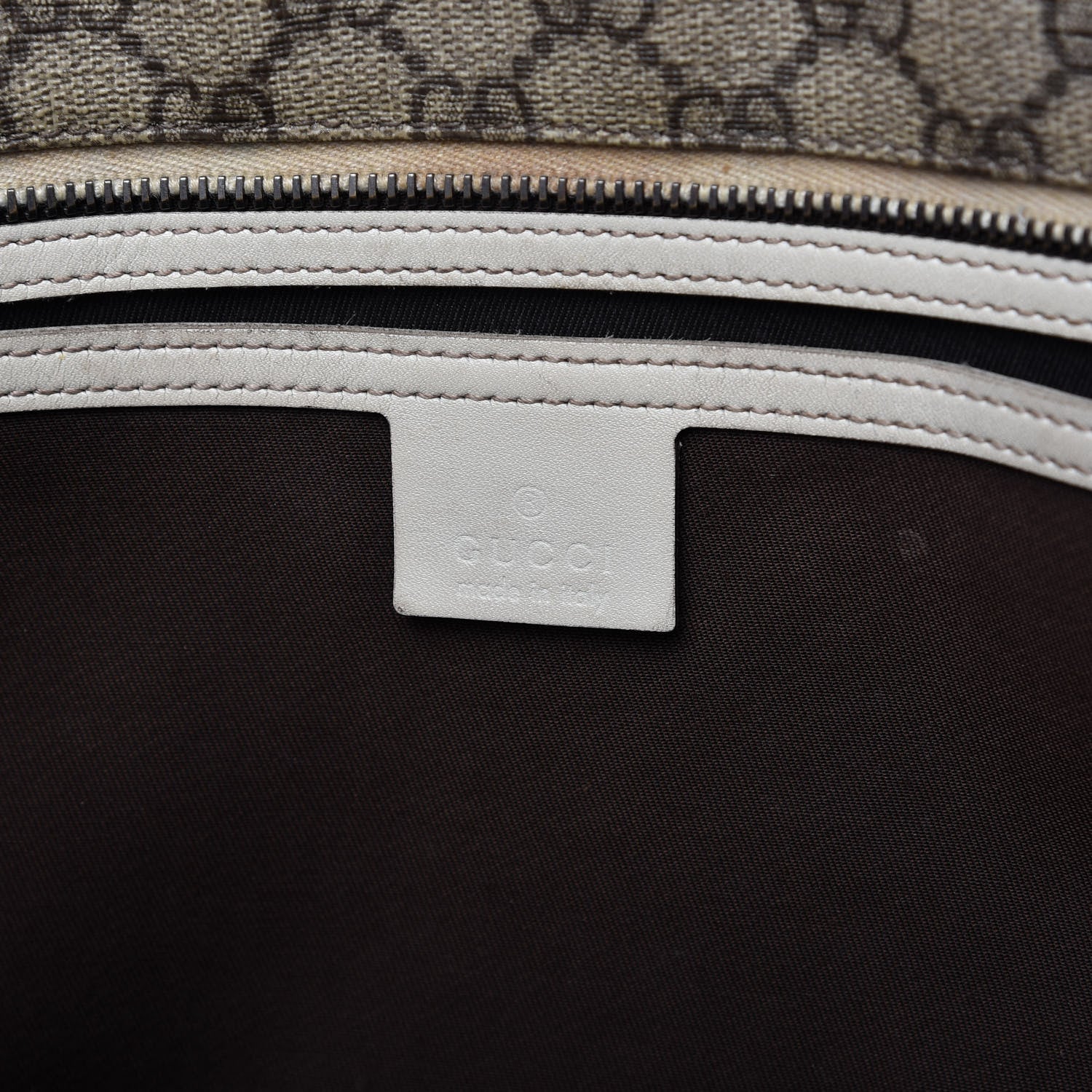 Gucci GG Supreme Monogram Medium Zippered Shopping Tote Off White 8 of 11