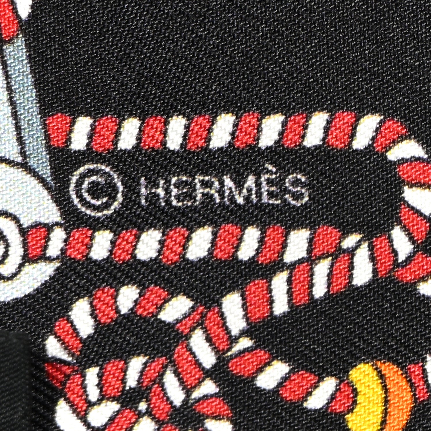 Hermes Silk Cordages Twilly Scarf Black 4 of 4