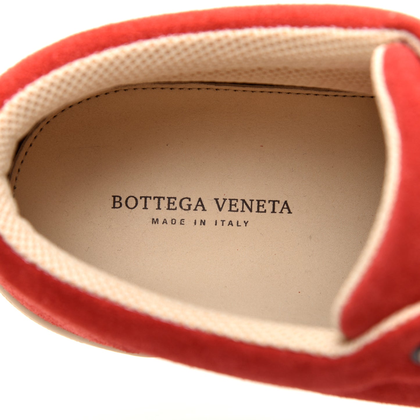 Suede Intrecciato Lace Up Sneakers 41 Red