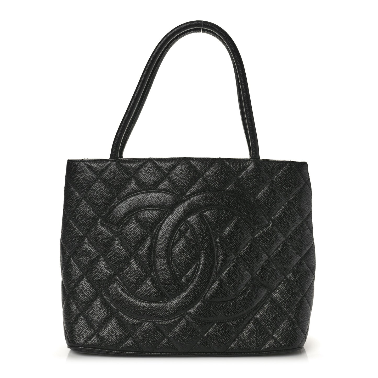 Caviar Quilted Medallion Tote Black