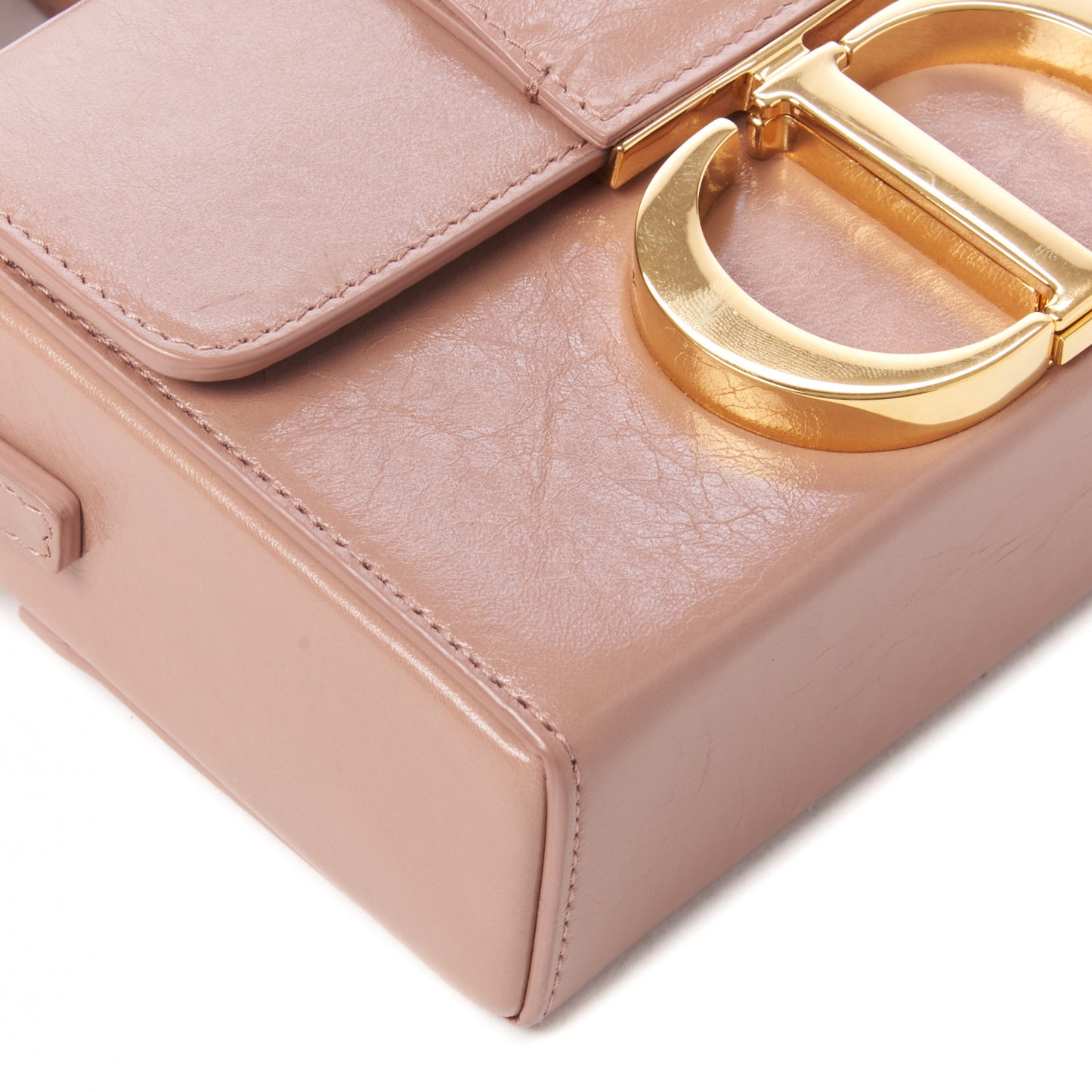 Crackled Lambskin 30 Montaigne Box Bag Pink