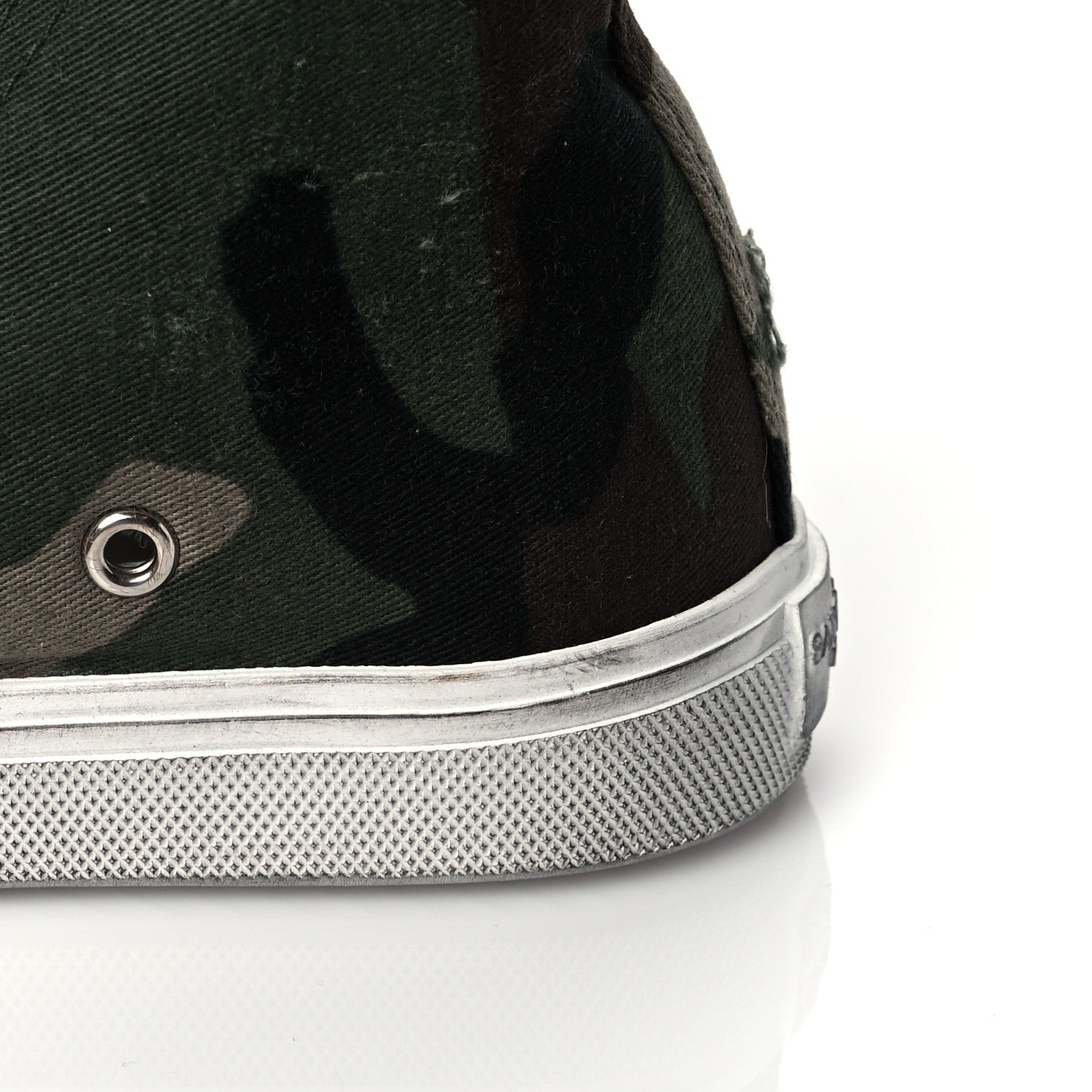 Saint Laurent Distressed Canvas Camouflage Print Bedford Hightop Sneakers 36 11 of 12