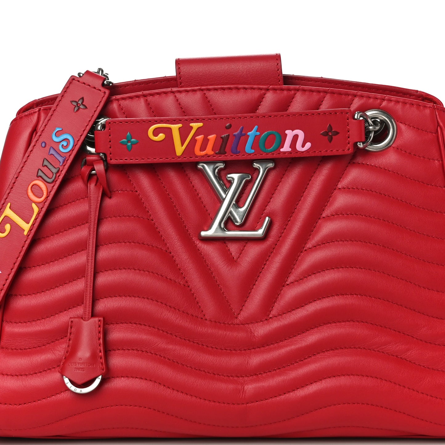 Calfskin New Wave Chain Tote Ecarlate