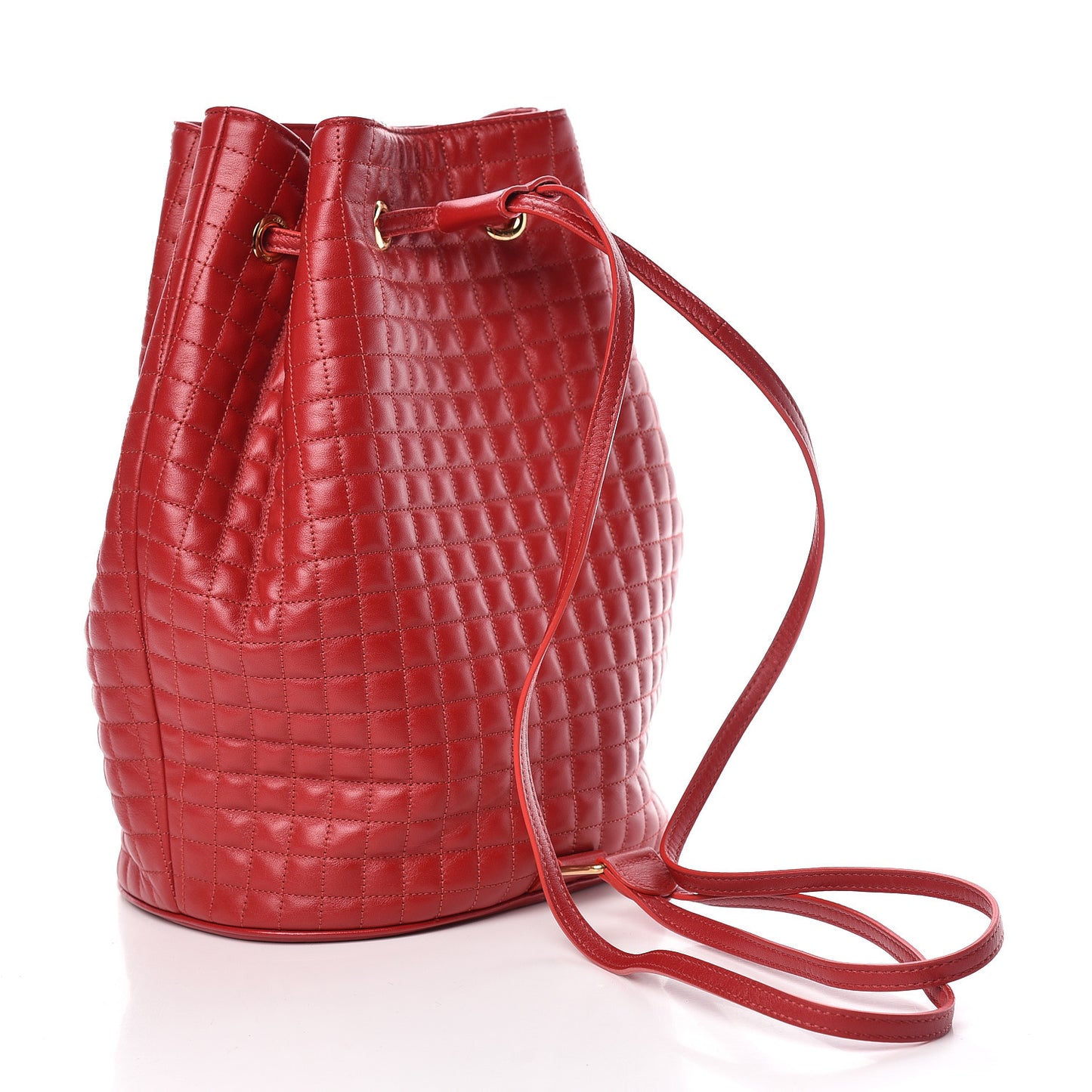 Calfskin Quilted Small C Backpack Red