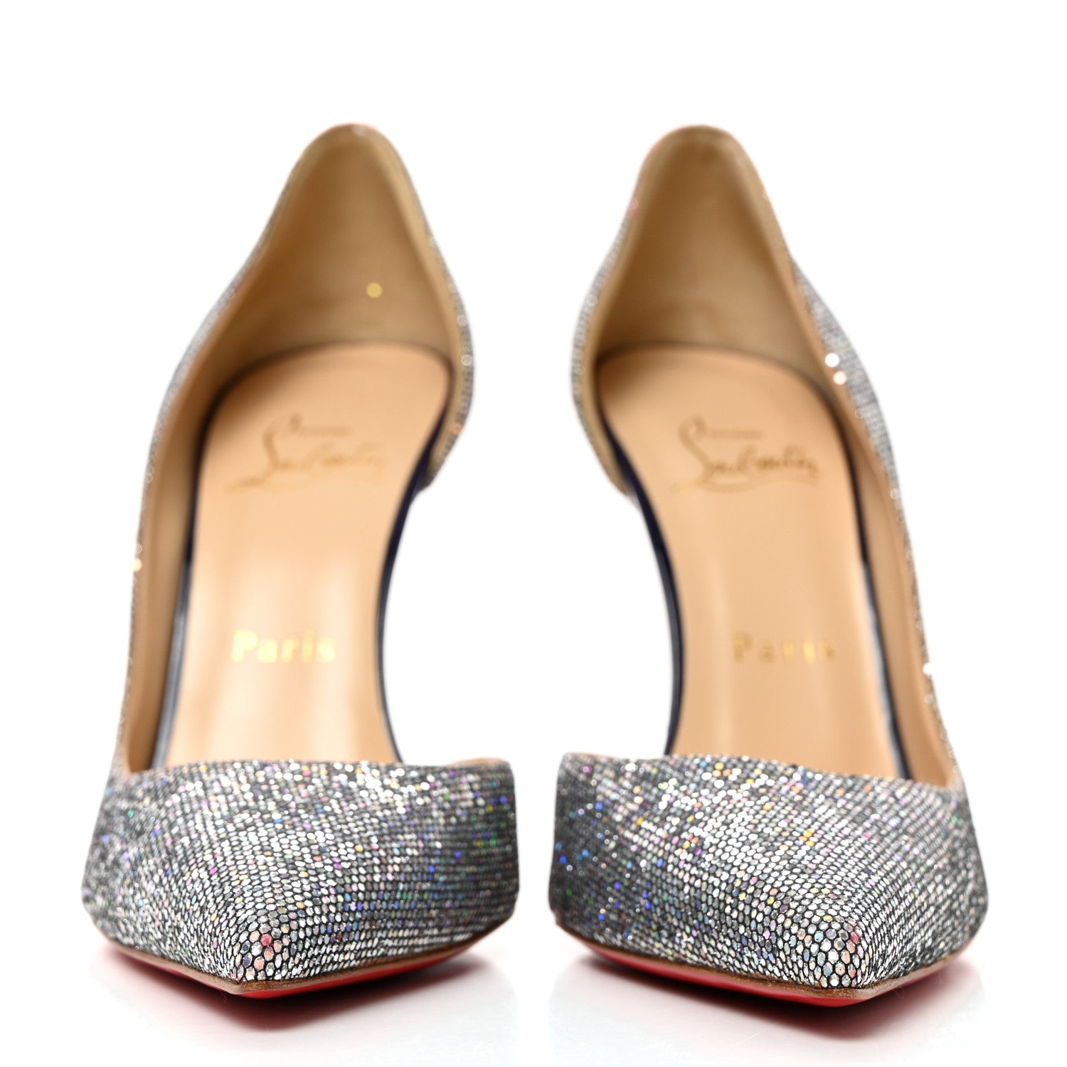 Christian Louboutin Patent Glitter Disco Ball Iriza 100 Pumps 37.5 Purple Pop Multicolor 2 of 7