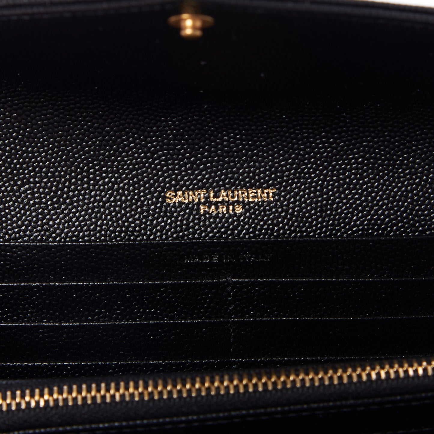 Grain De Poudre Matelasse Chevron Monogram Flap Wallet Black