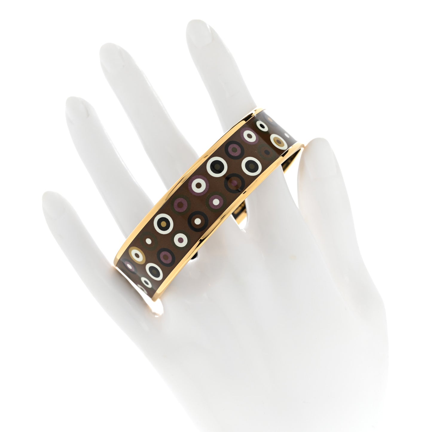 Enamel Printed Wide Dancing Circles Bracelet