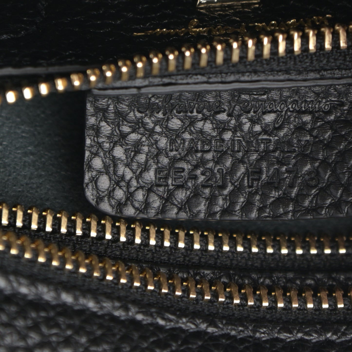 Hammered Calfskin Double Handle Small Amy Tote Black