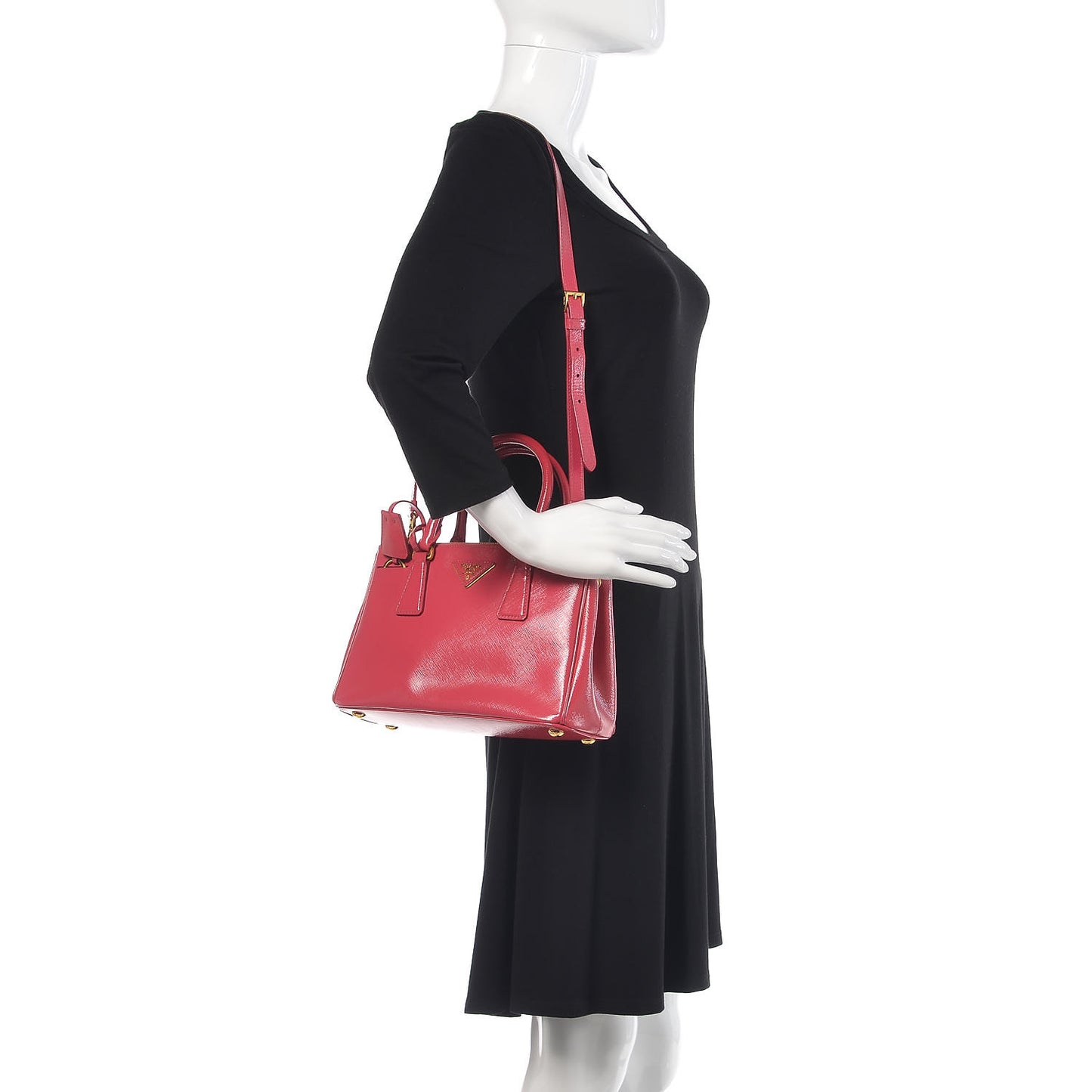 Saffiano Vernice Mini Galleria Double Zip Tote Peonia