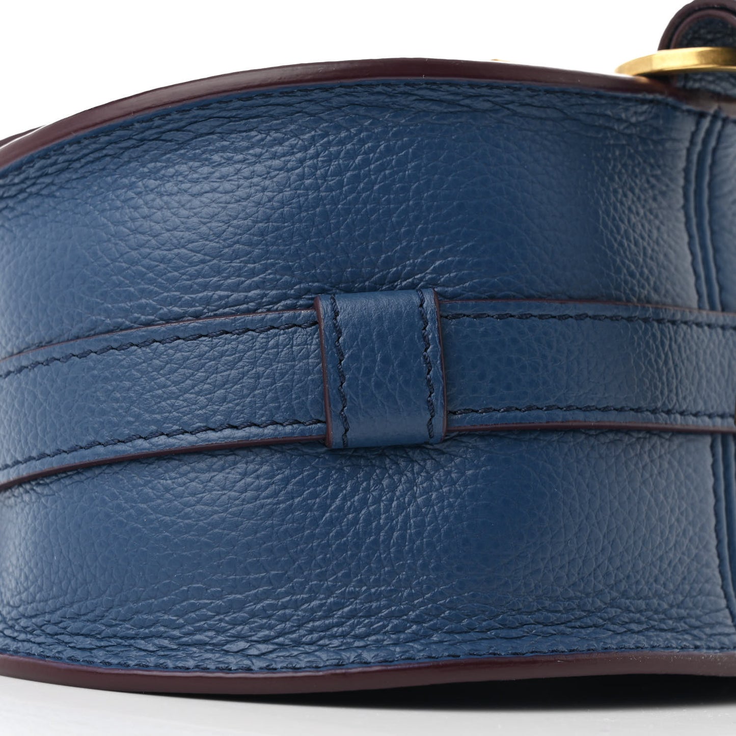 Calfskin Small Marcie Round Crossbody Bag Deep Denim