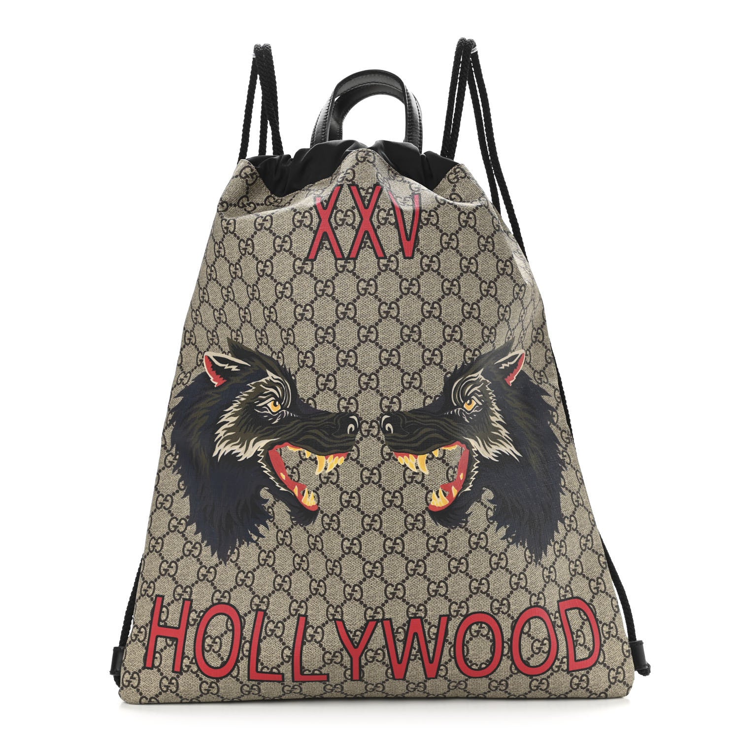 Gucci GG Supreme Monogram Wolf XXV Hollywood Print Drawstring 