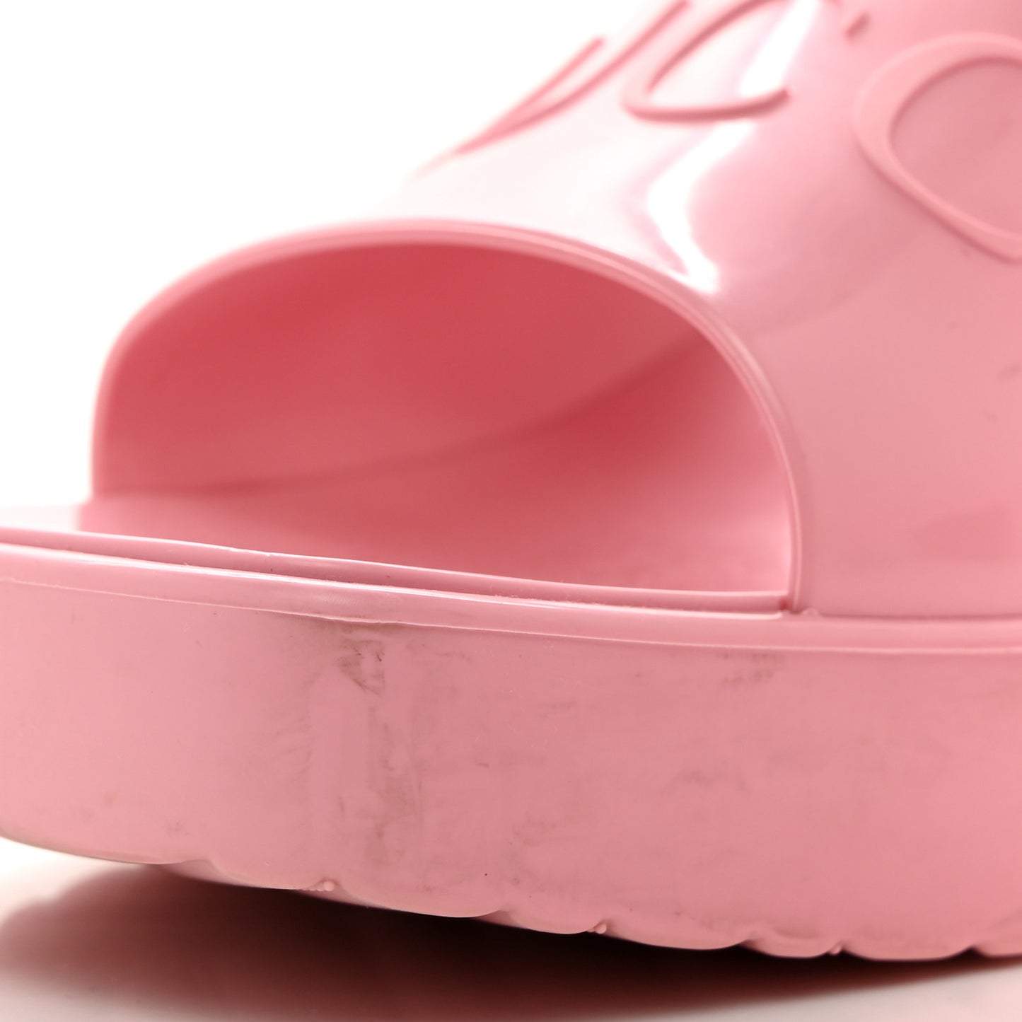 Rubber Gucci Logo Womens Platform 20/60mm Slide Sandals 35 Wild Rose