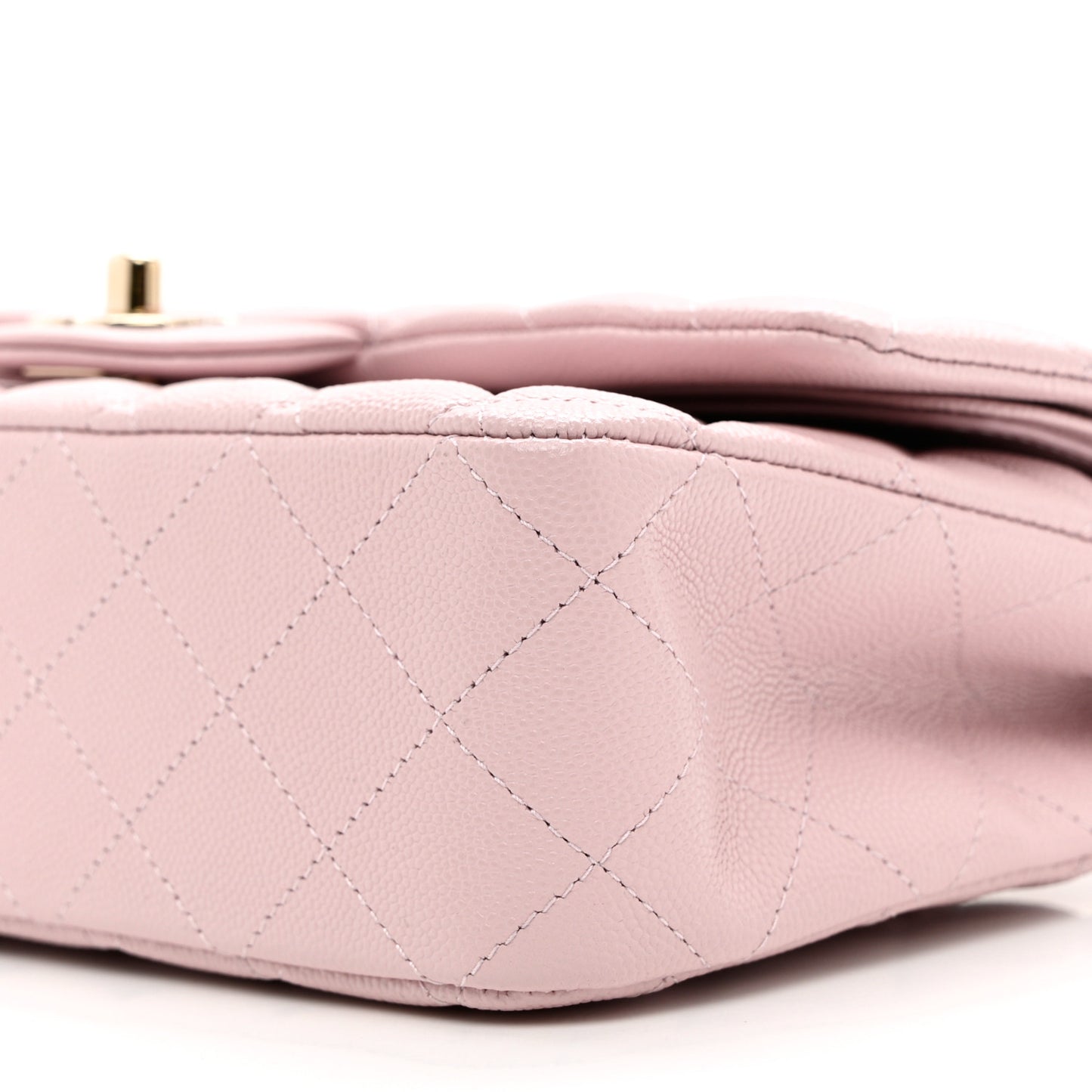 Caviar Quilted Medium Double Flap Light Pink