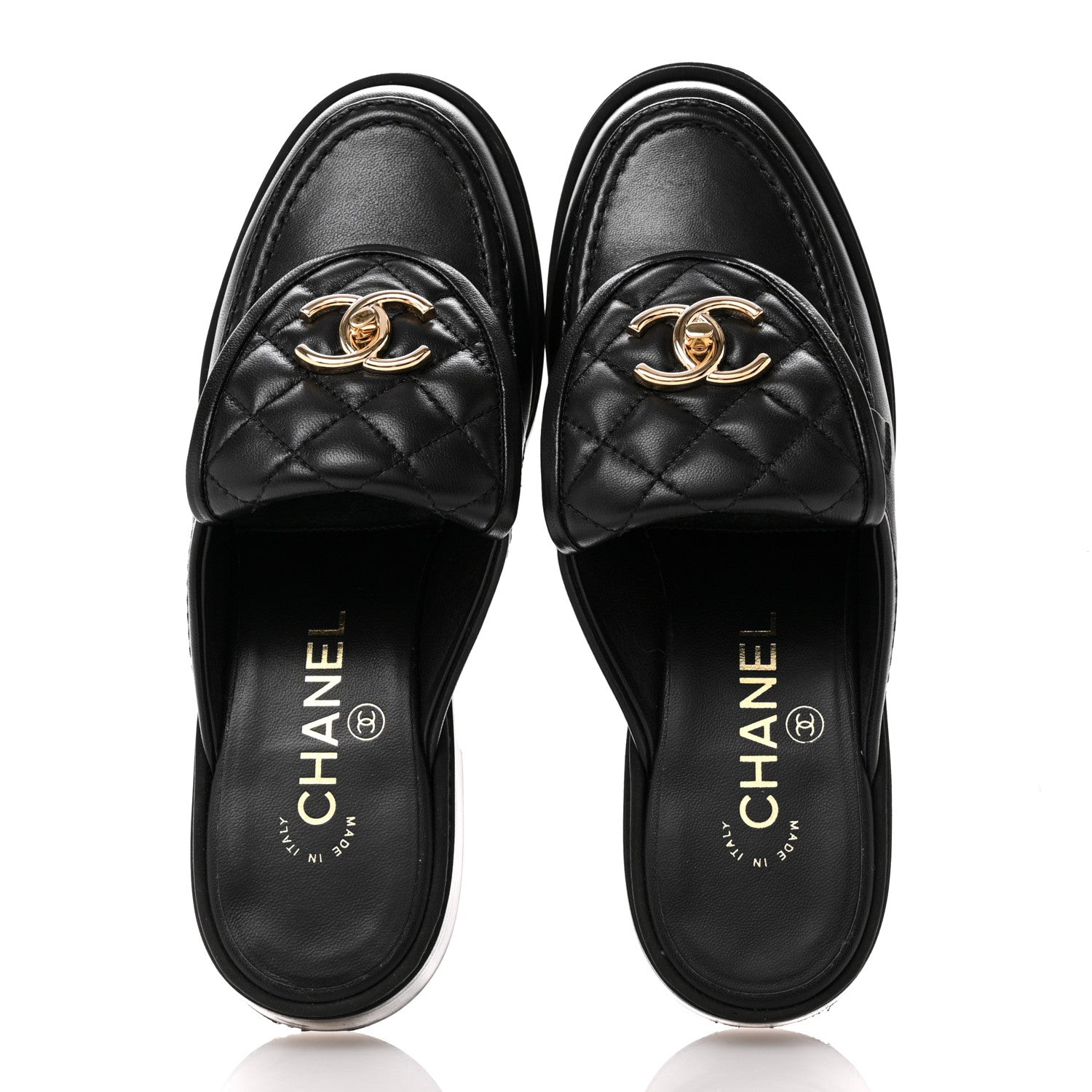 Chanel Lambskin Quilted CC Turnlock Mules 36 Black 2 of 12