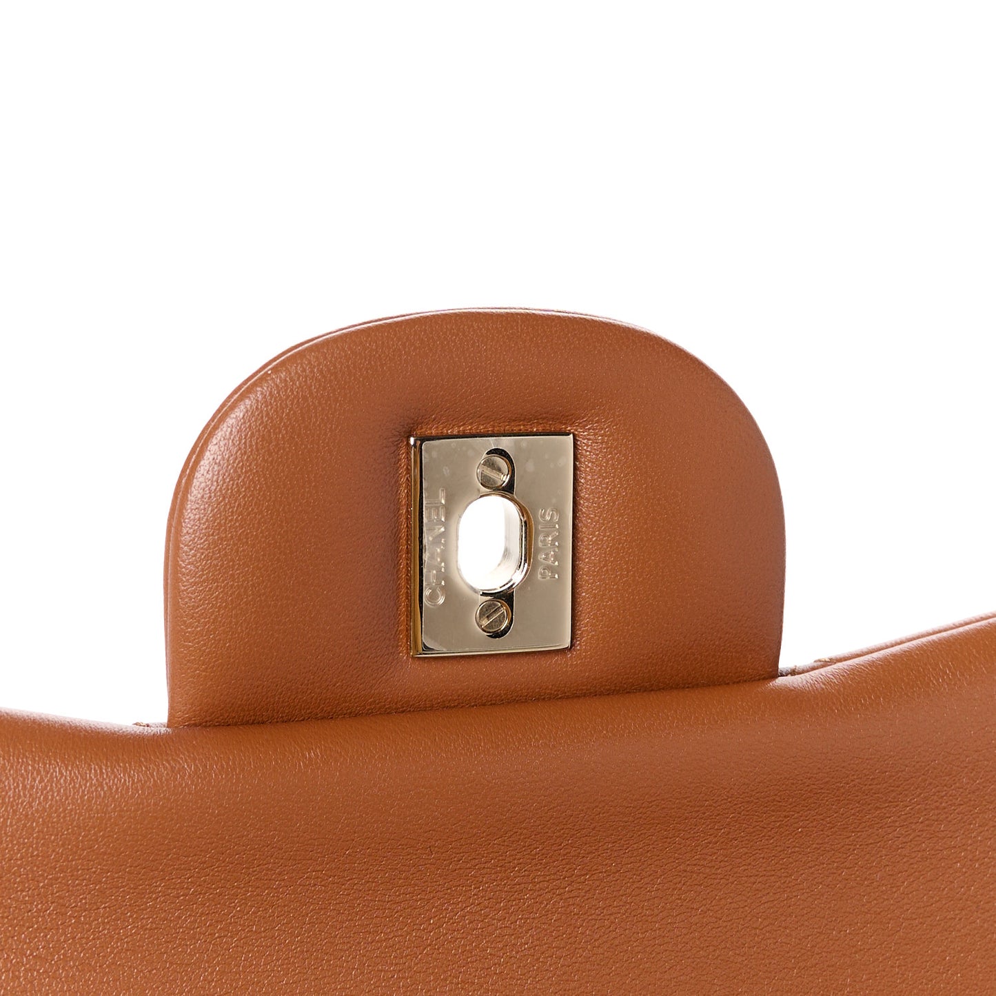 Lambskin Quilted Jumbo Double Flap Brown
