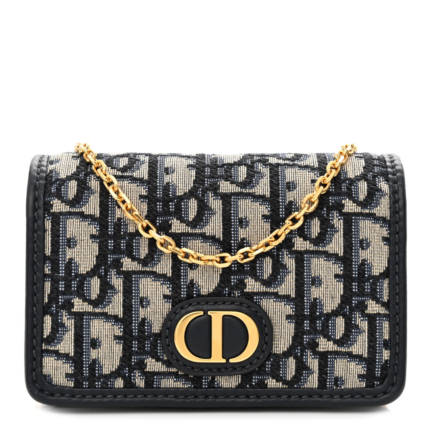 Christian Dior Oblique 30 Montaigne 2-In-1 Pouch Blue 1 of 10