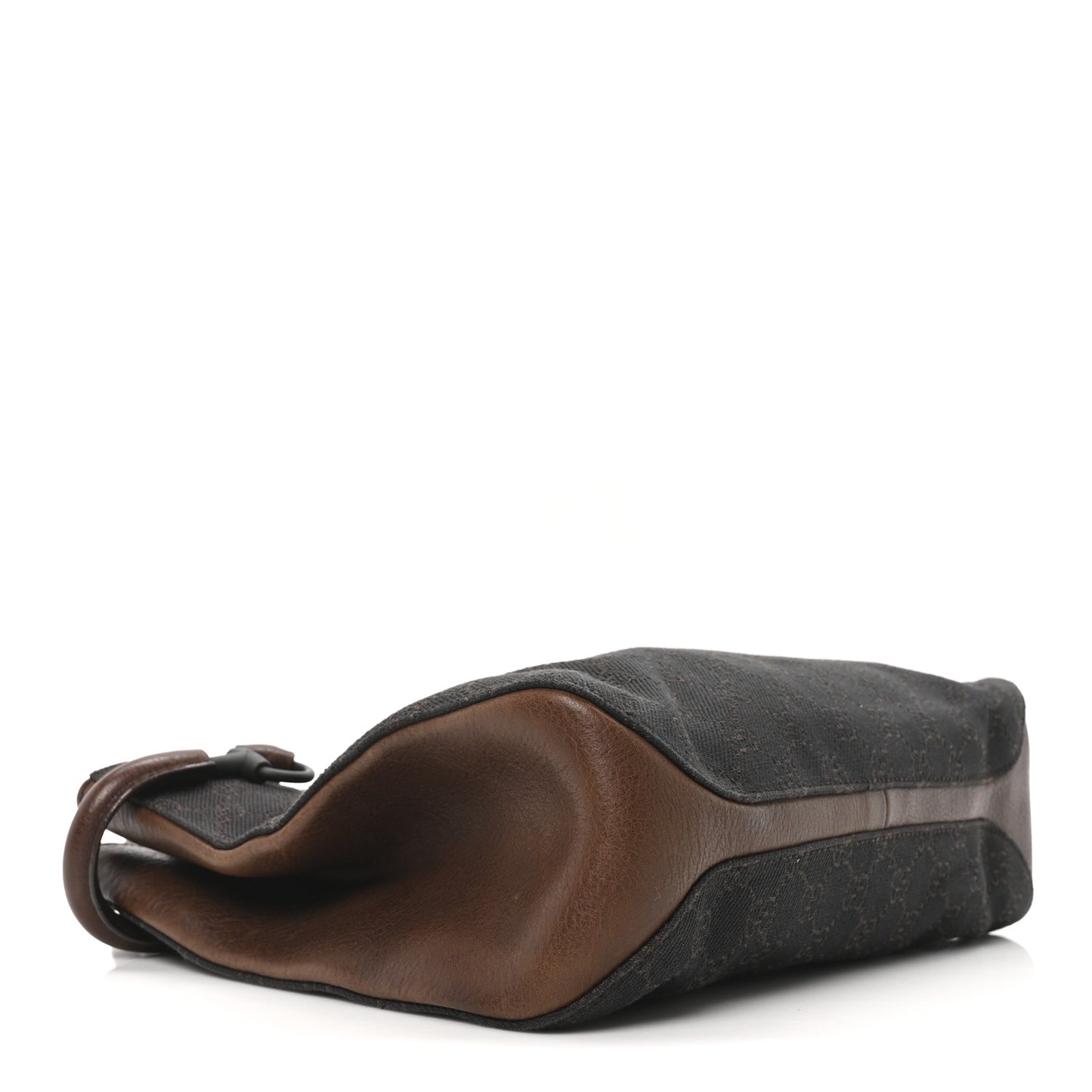 Monogram Denim GG Shoulder Bag Black Brown