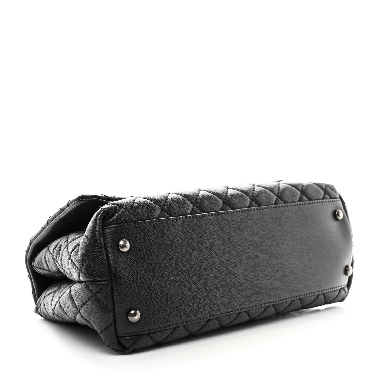 Caviar Quilted Small Coco Handle Flap Black