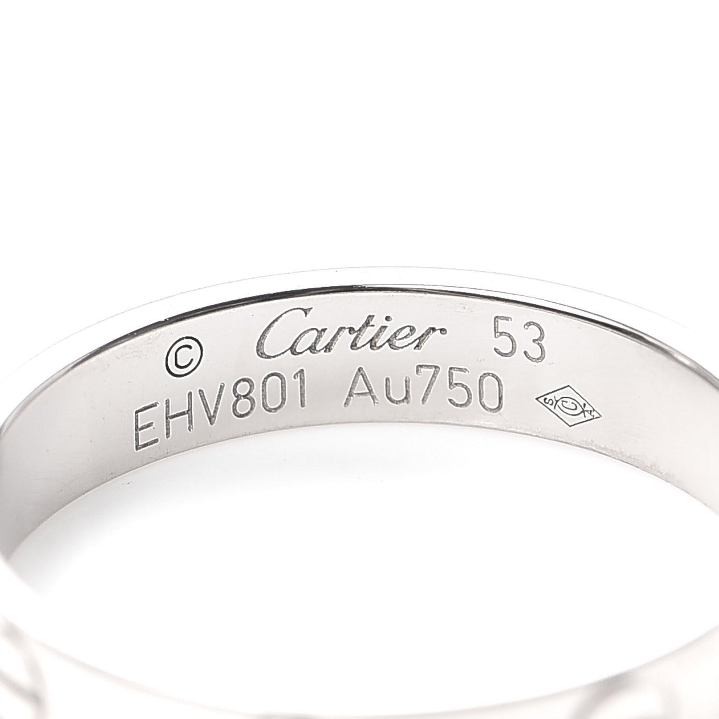 18K White Gold 3.5mm LOVE Wedding Band Ring 53 6.25